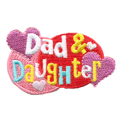 12 Pieces-Dad & Daughter (Hearts) Patch-Free shipping