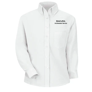 Acura Accelerated Women's Long Sleeve Executive Oxford Dress Shirt-White -1128WH