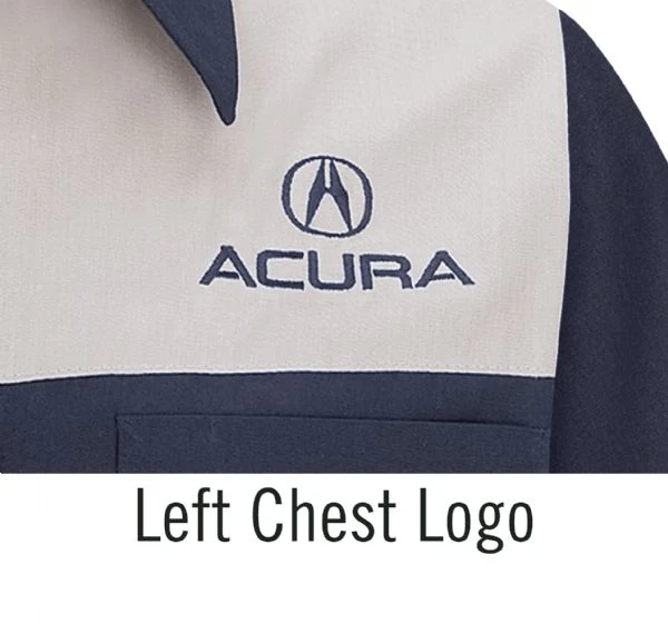 Acura Long Sleeve Technician Shirt- Light Grey / Navy -SP14AA - Image 4