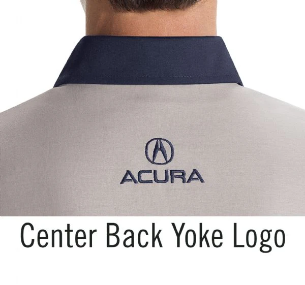 Acura Short Sleeve Technician Shirt-Light Grey / Navy - SP24AA-A - Image 3