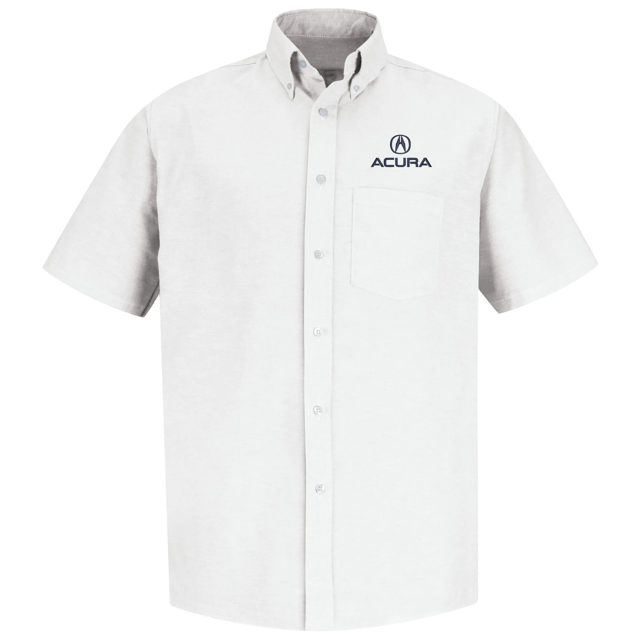 Acura® Men's Short Sleeve Executive Oxford Dress Shirt - White -1113WH - Image 2