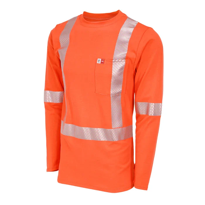 Big Bill  High Visibility FR Athletic Performance Long Sleeve T-Shirt -  Orange -SRT5PD6