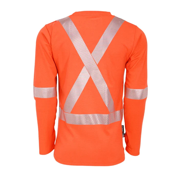 Big Bill  High Visibility FR Athletic Performance Long Sleeve T-Shirt -  Orange -SRT5PD6 - Image 3