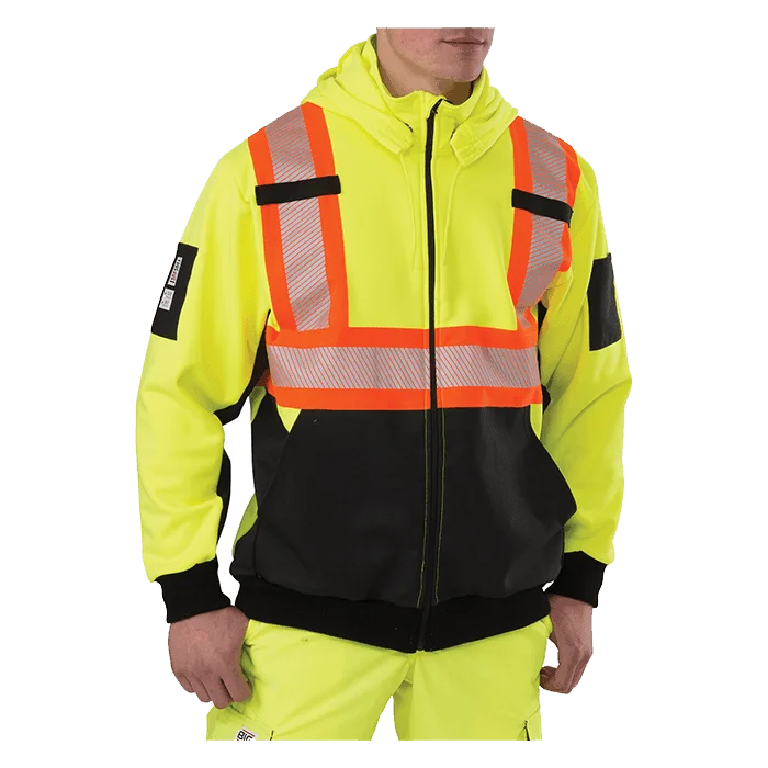 Big Bill High Visibility Zip-Front Hoodie with Reflective Material -RT37HVF7 - Image 3