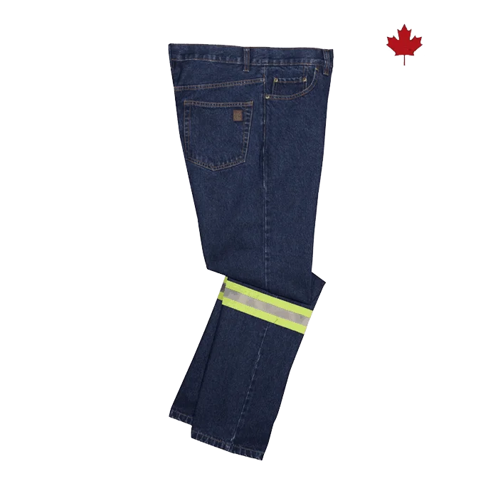 Big Bill High Visibility  Regular Fit 5-Pocket Denim Jeans with Reflective Tape - Stonewashed -RT1989 - Image 3