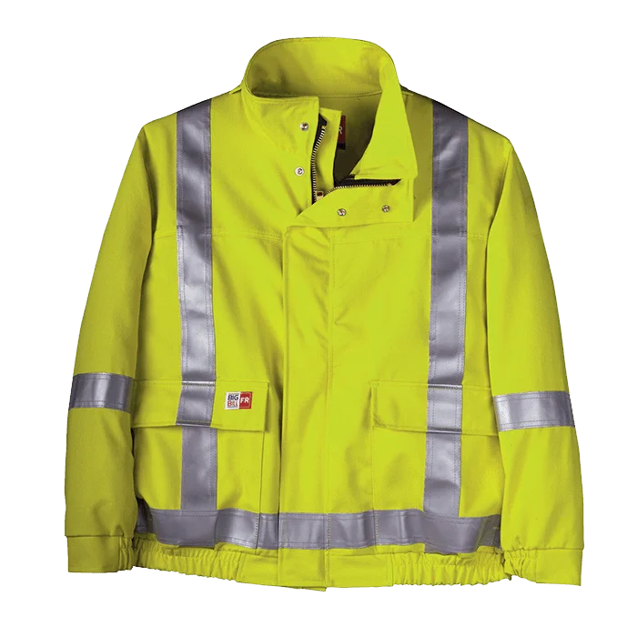 Big Bill Unlined High-Visibility Flame Resistant Jacket -Yellow -L498TY7