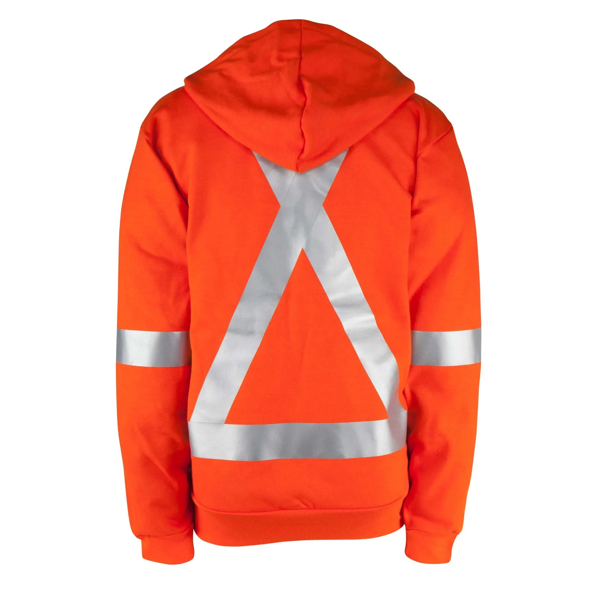 Big Bill Wind Resistant Hooded Sweatshirt with Half-Zip and Reflective Material-Orange -RT26WP12 - Image 2