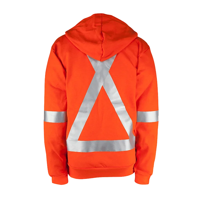Big Bill Flame Resistant Wind Resistant Zip-Front Sweatshirt with Detachable Hood - Orange -RT27WP12 - Image 2