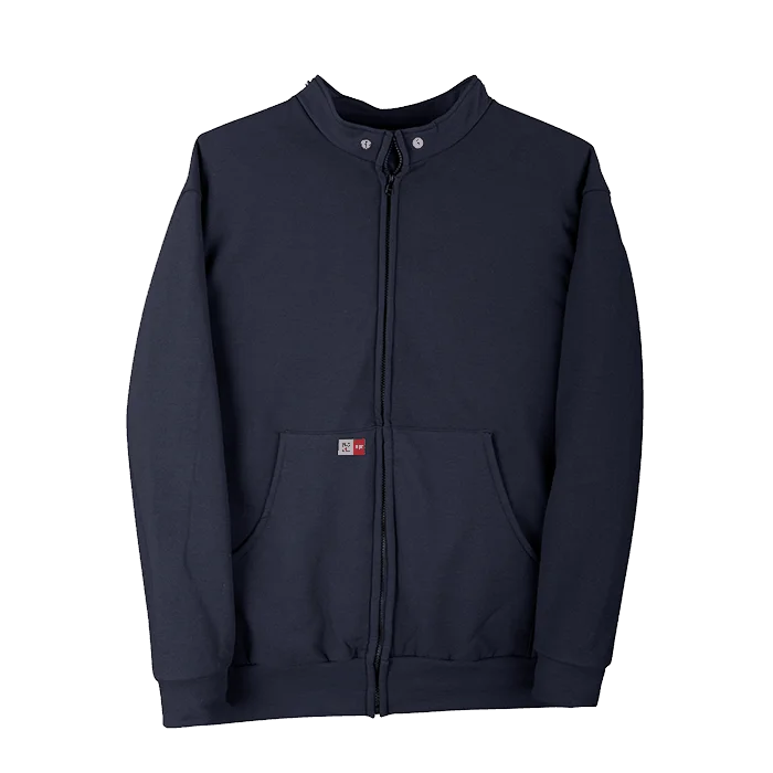 Big Bill Flame Resistant Wind Resistant Zip-Front Sweatshirt with Detachable Hood -Navy -DW27WP12 - Image 2