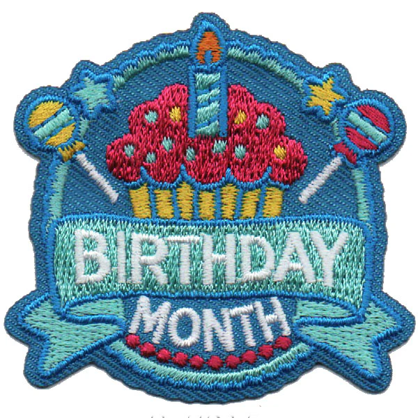Birthday Month Patch New! Iron On