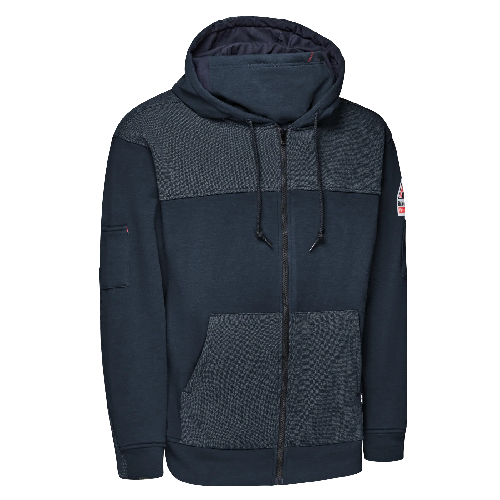 Bulwark Men’s FR Full Zip Hoodie with Face Mask-Navy - Image 3