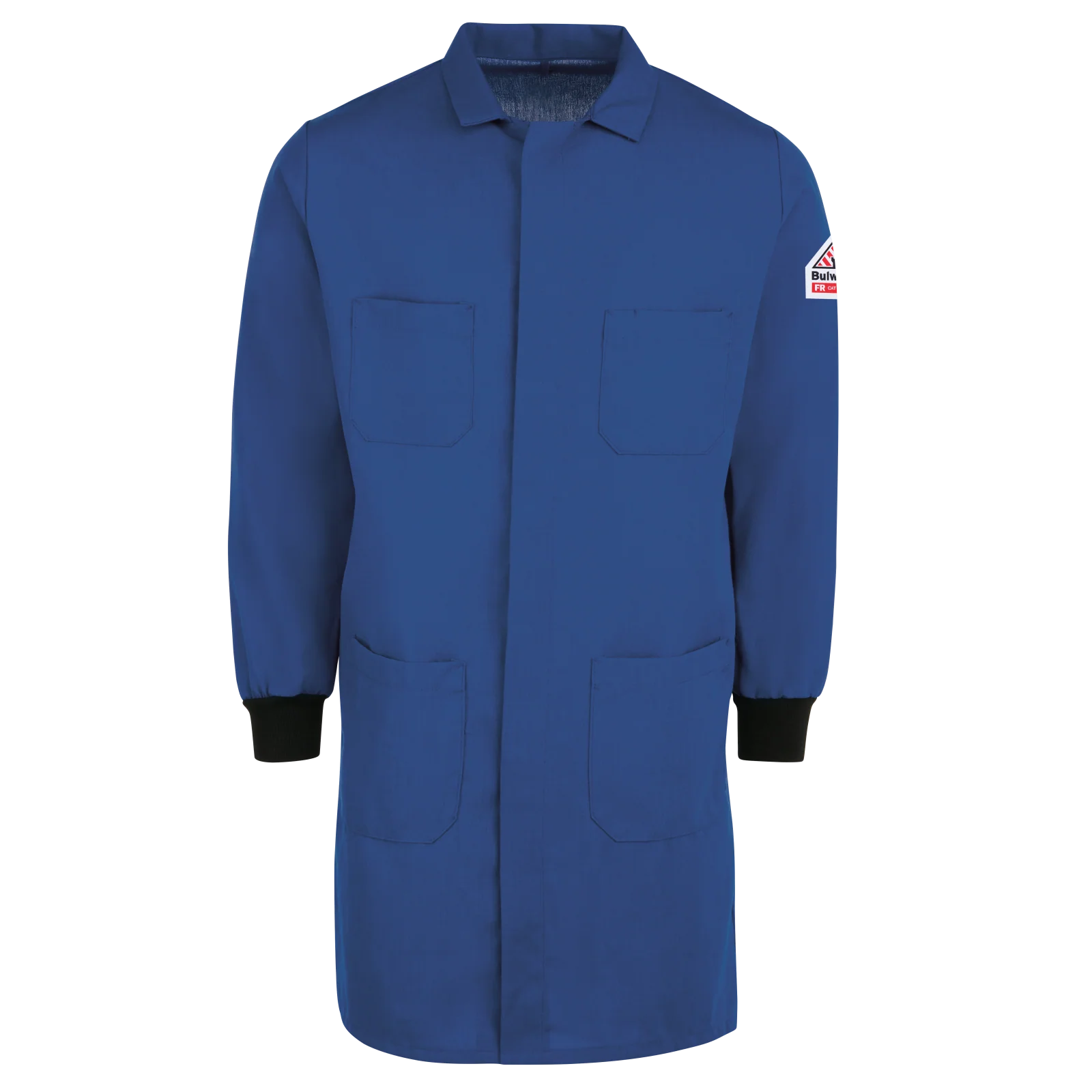 Bulwark Men's FR Lab Coat with Knit Cuffs-Royal Blue