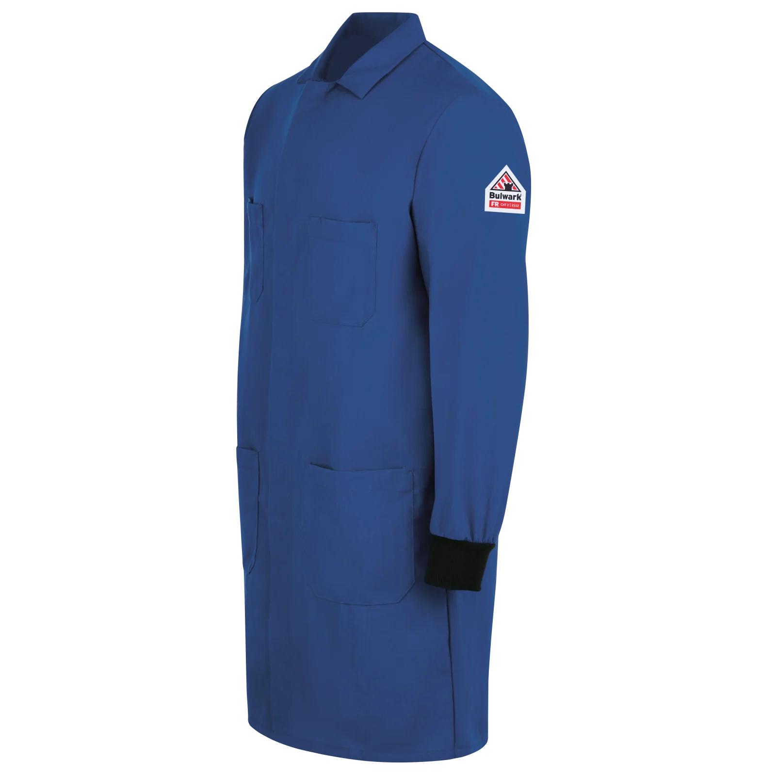 Bulwark Men's FR Lab Coat with Knit Cuffs-Royal Blue - Image 2