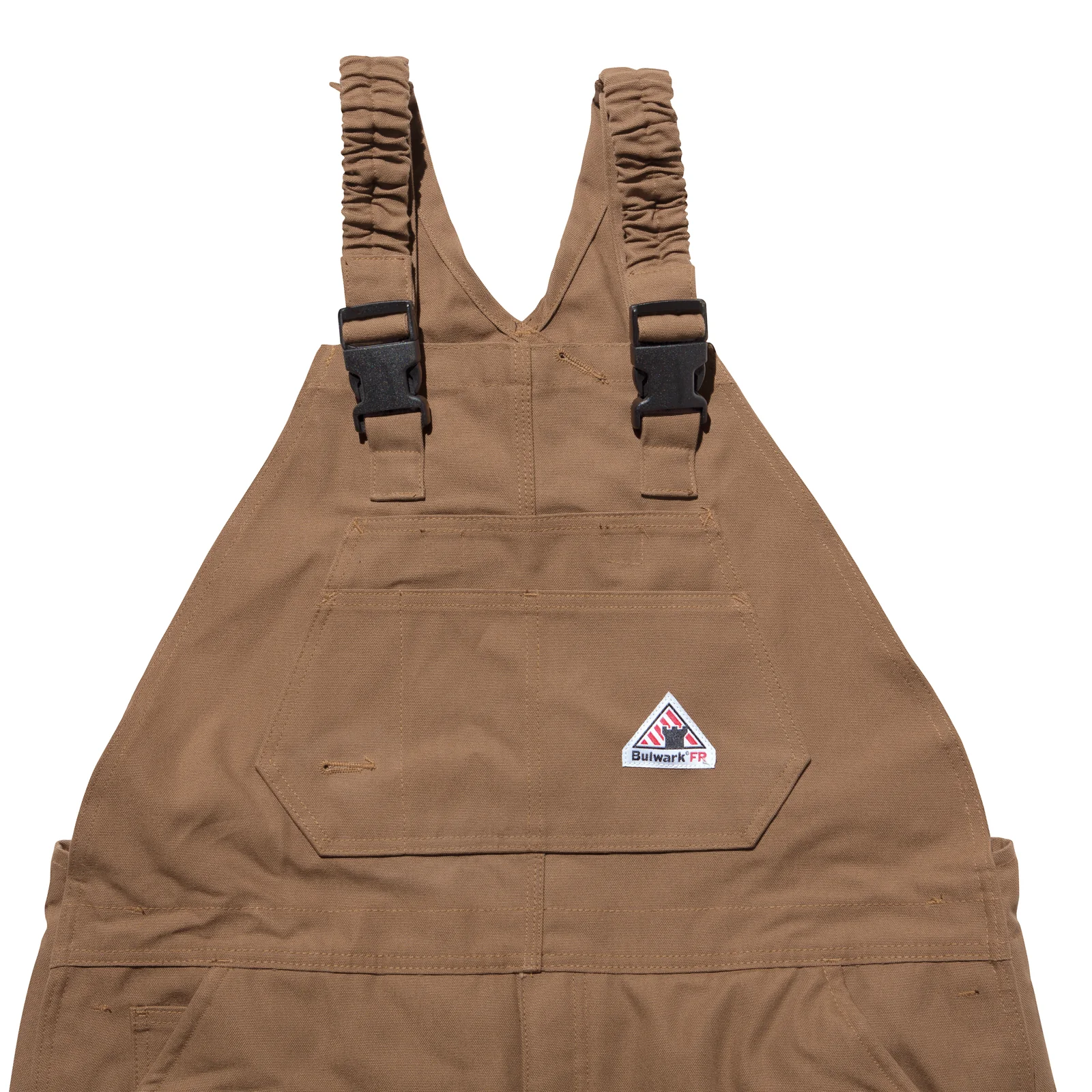 Bulwark Men's Heavyweight FR Insulated Brown Duck Bib Overall with Knee Zip - BLN6 - Image 4