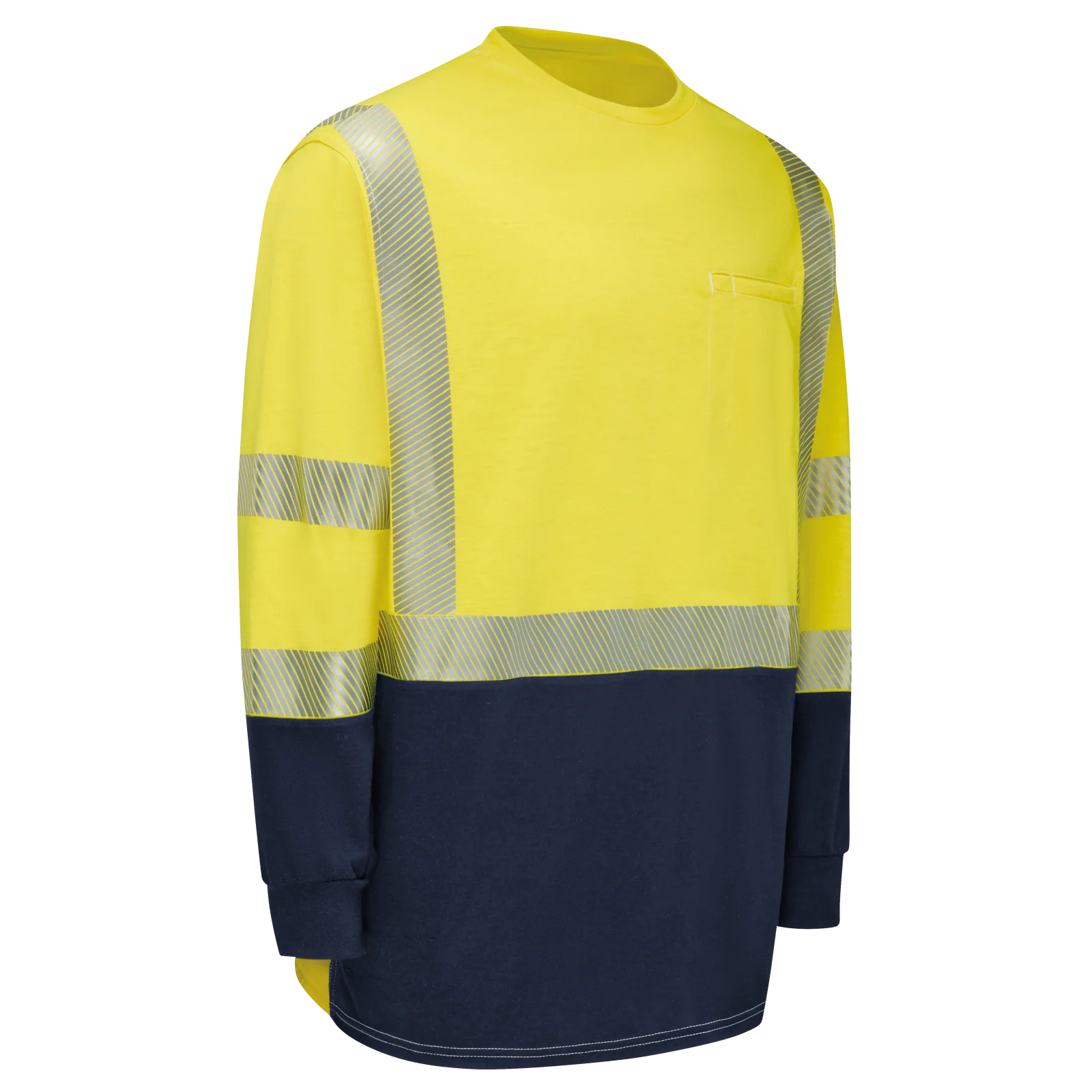 Bulwark Men's Hi-Visibility Lightweight Colorblock Long Sleeve T-Shirt  - SMB2 - Image 4