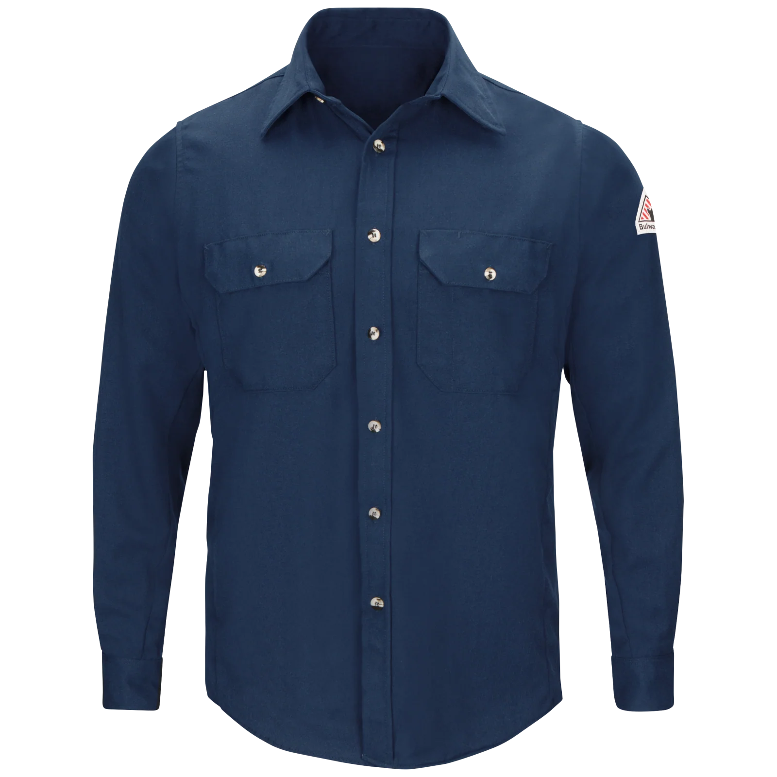 Bulwark Men's Lightweight FR Uniform Shirt-Navy, SMU4-NV