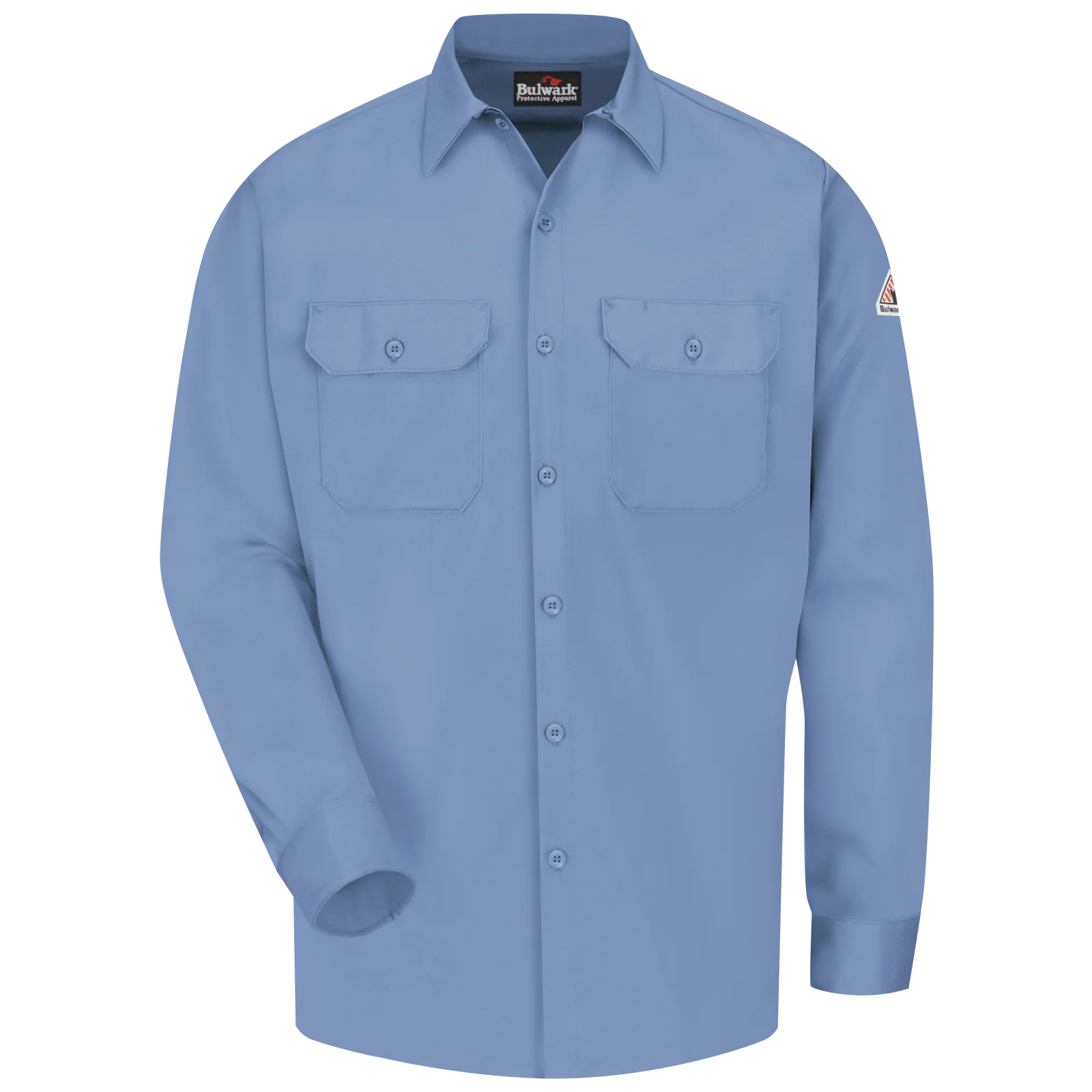Bulwark®  Men's Midweight Excel FR® ComforTouch® Work Shirt-SLW2 Color : Grey - Khaki - Light Blue -Navy - Image 3