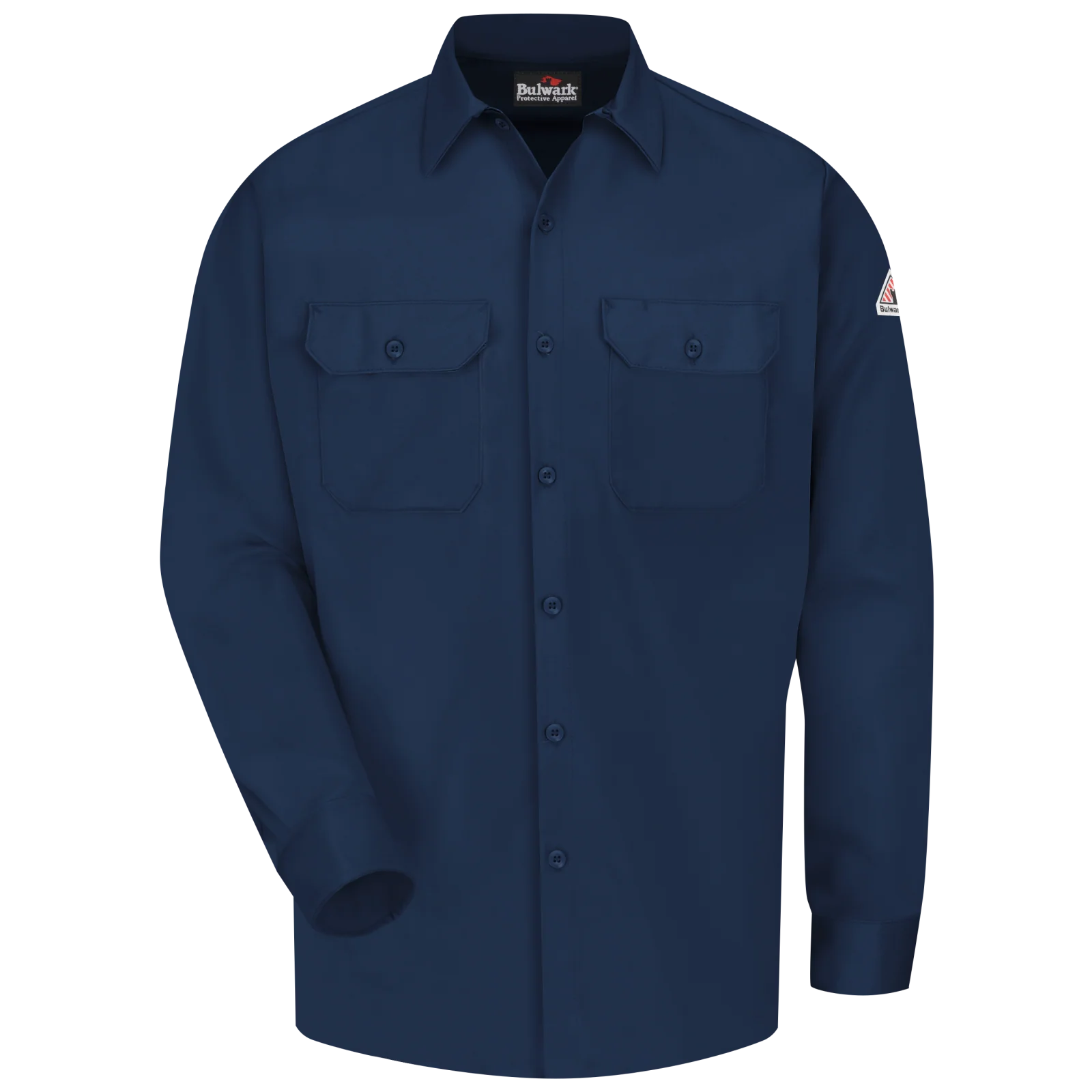 Bulwark®  Men's Midweight Excel FR® ComforTouch® Work Shirt-SLW2 Color : Grey - Khaki - Light Blue -Navy - Image 4