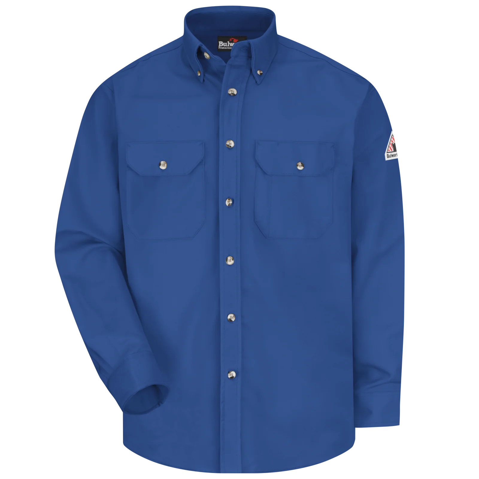 Bulwark®  Men's Midweight FR Dress Uniform Shirt-SLU2 - Color: Grey - Khaki -  Light Blue - Navy - Royal Blue - Silver Grey - Image 5