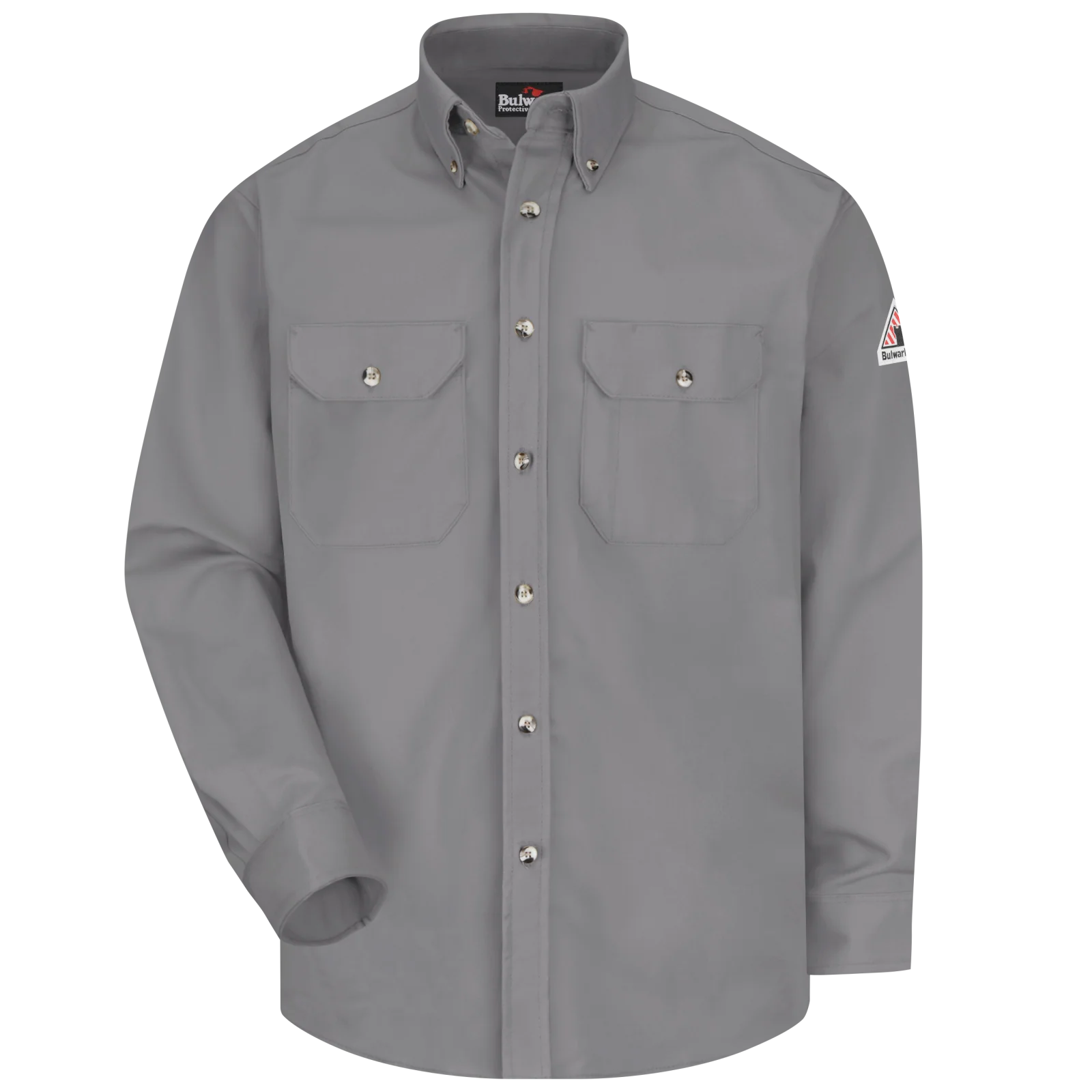 Bulwark®  Men's Midweight FR Dress Uniform Shirt-SLU2 - Color: Grey - Khaki -  Light Blue - Navy - Royal Blue - Silver Grey - Image 6
