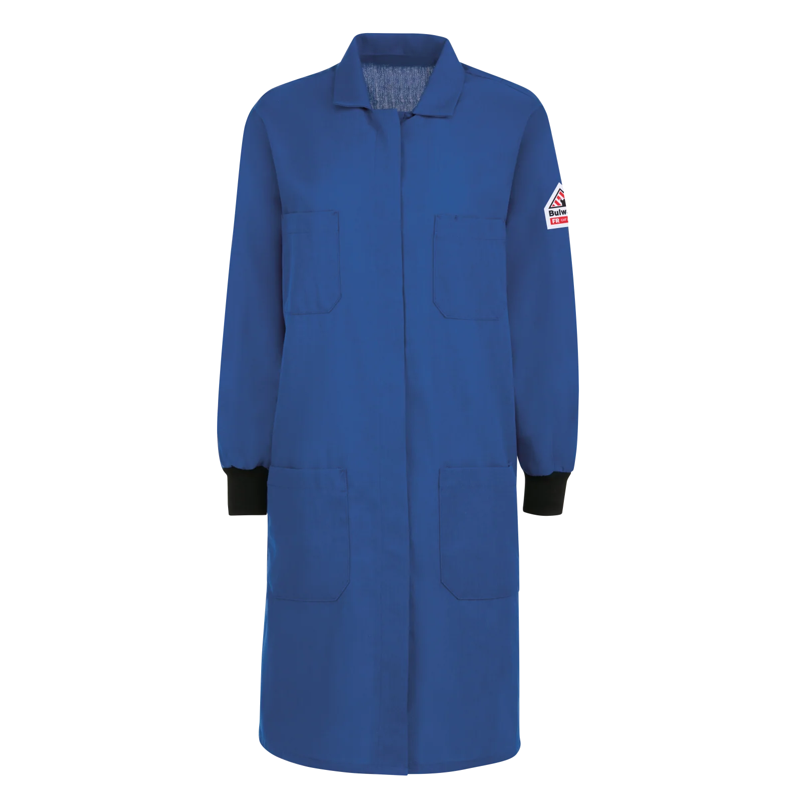 Bulwark Women's FR Lab Coat with Knit Cuffs-Royal Blue