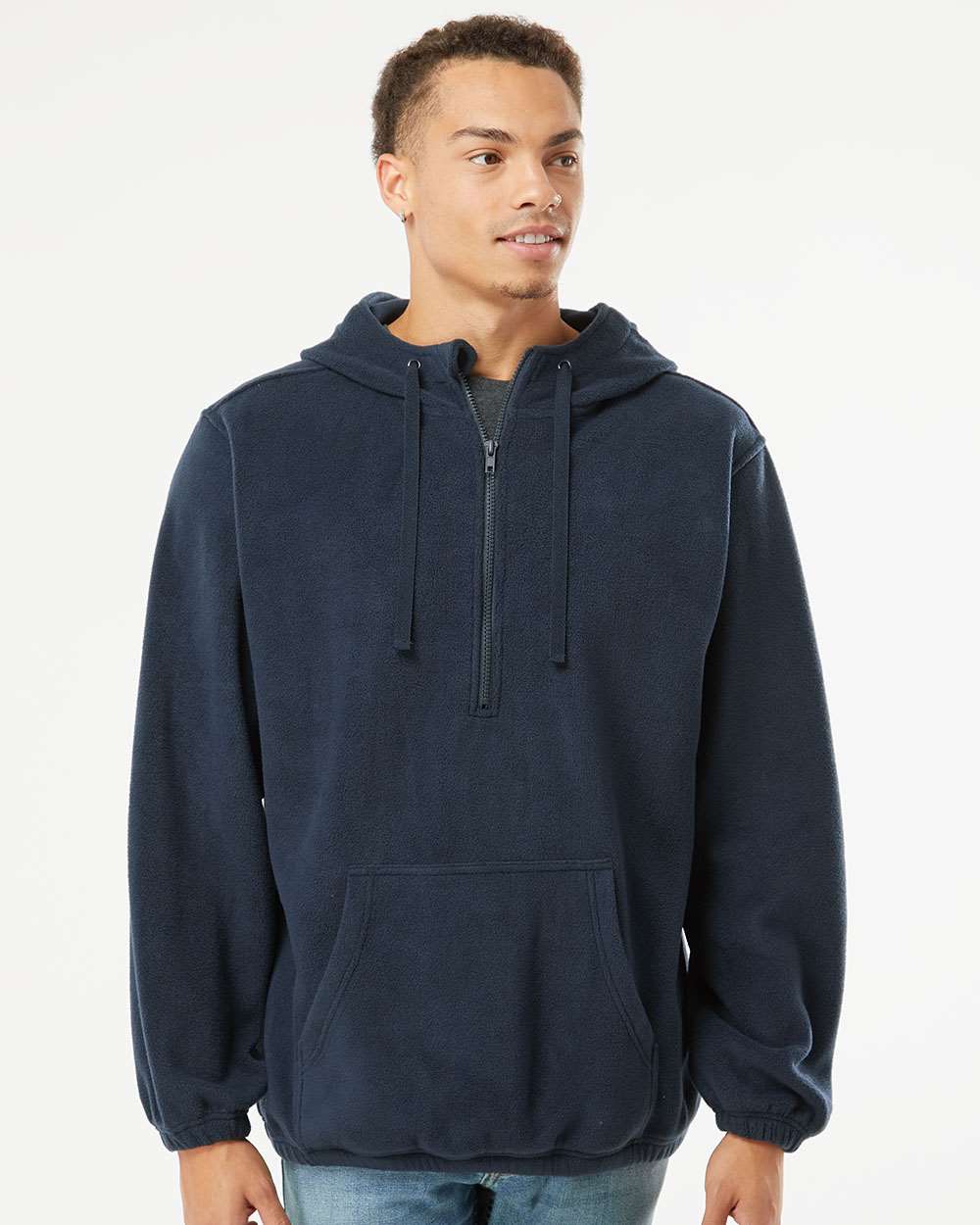 Burnside Polar Fleece Quarter-Zip Hooded Pullover - Image 4