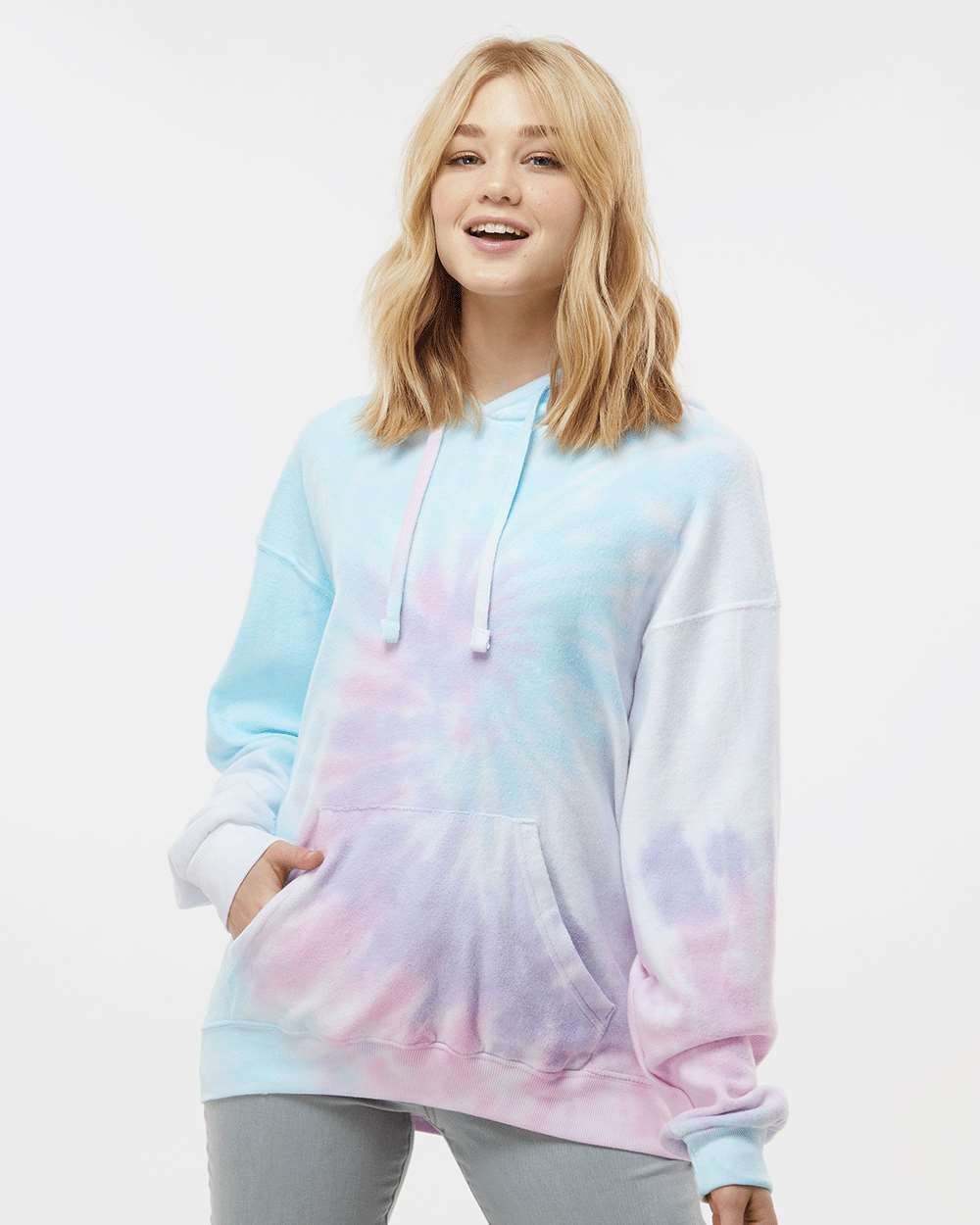 Colortone Tie-Dyed Cloud Fleece Hooded Sweatshirt - Image 4