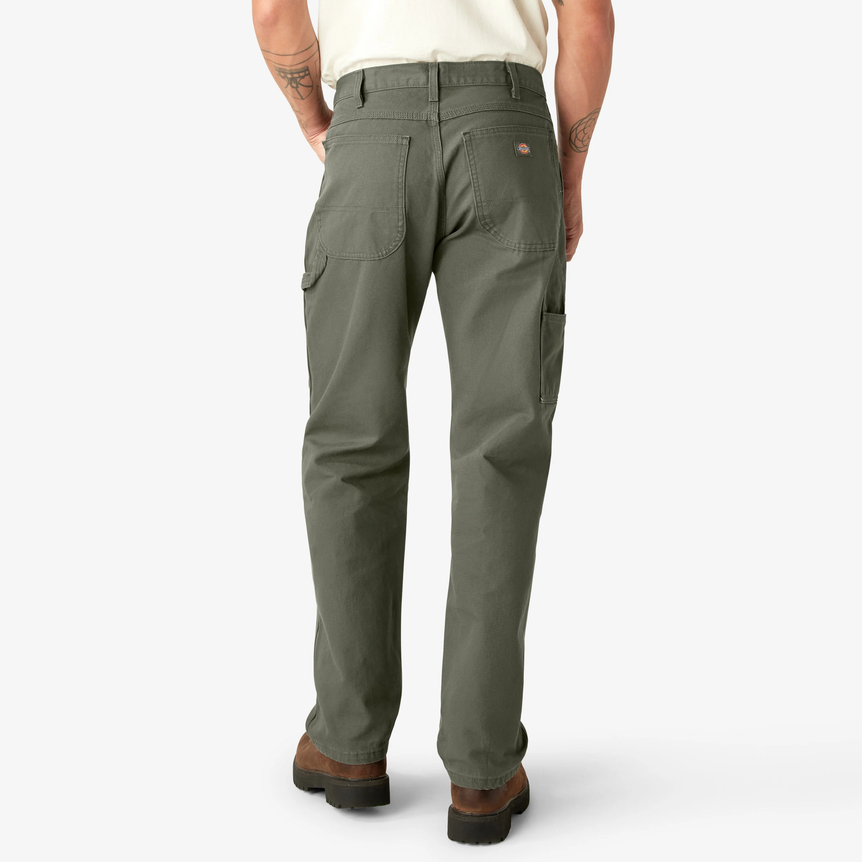 Dickies Relaxed Fit Heavyweight Duck Carpenter Pants - Rinsed Moss Green (1939) - Image 4