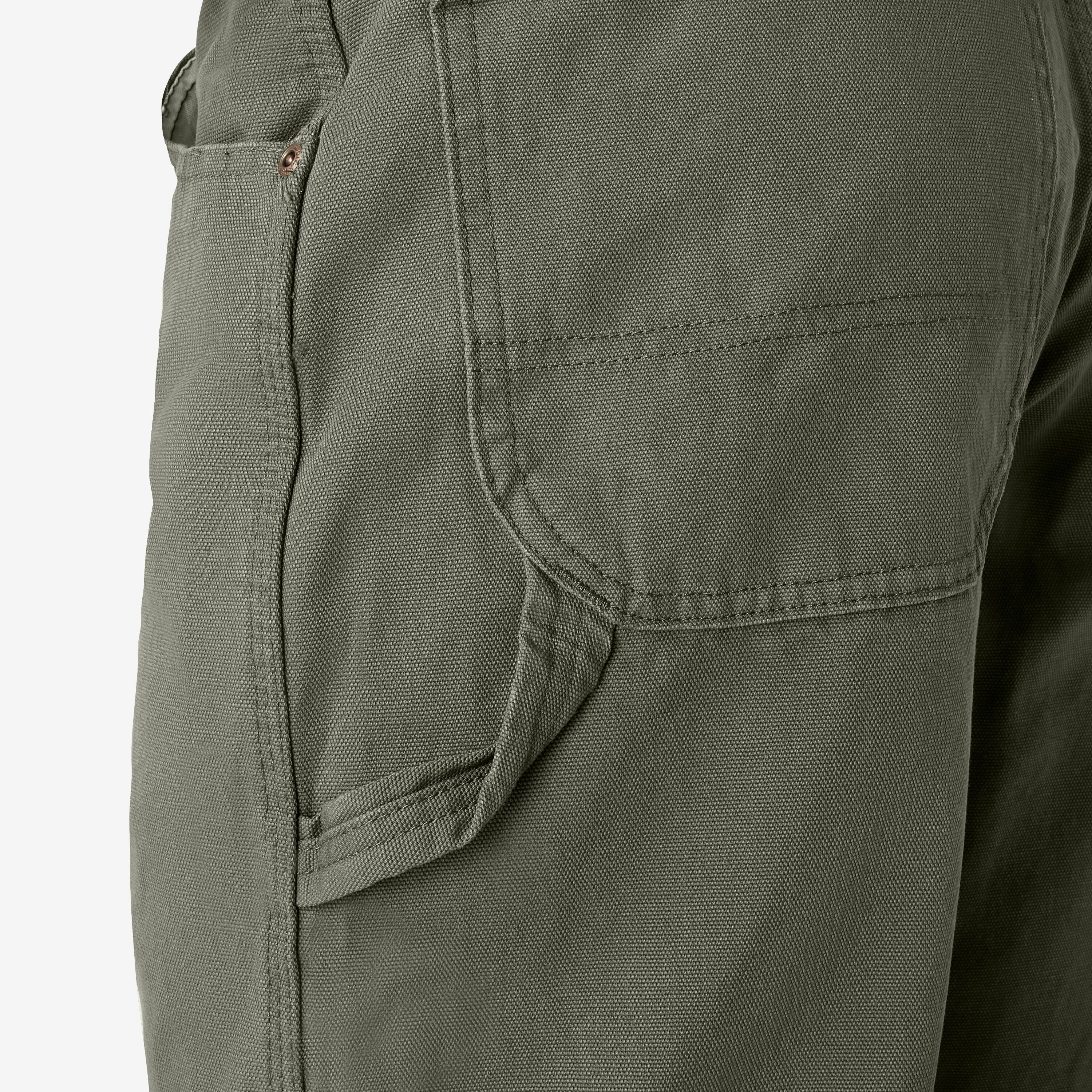 Dickies Relaxed Fit Heavyweight Duck Carpenter Pants - Rinsed Moss Green (1939) - Image 5