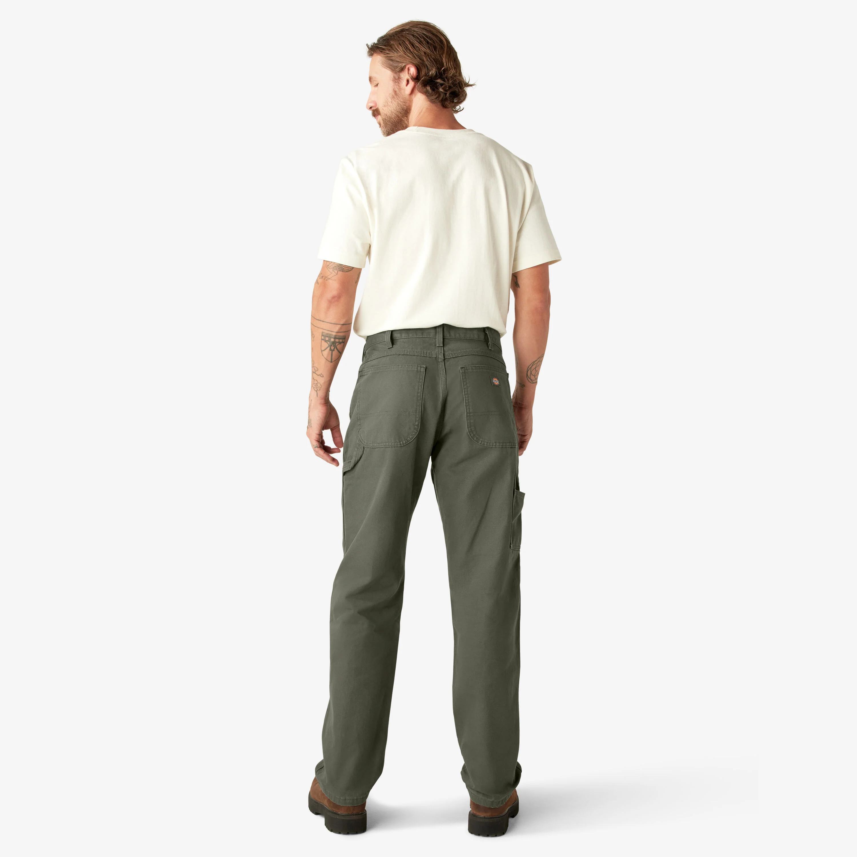 Dickies Relaxed Fit Heavyweight Duck Carpenter Pants - Rinsed Moss Green (1939) - Image 8