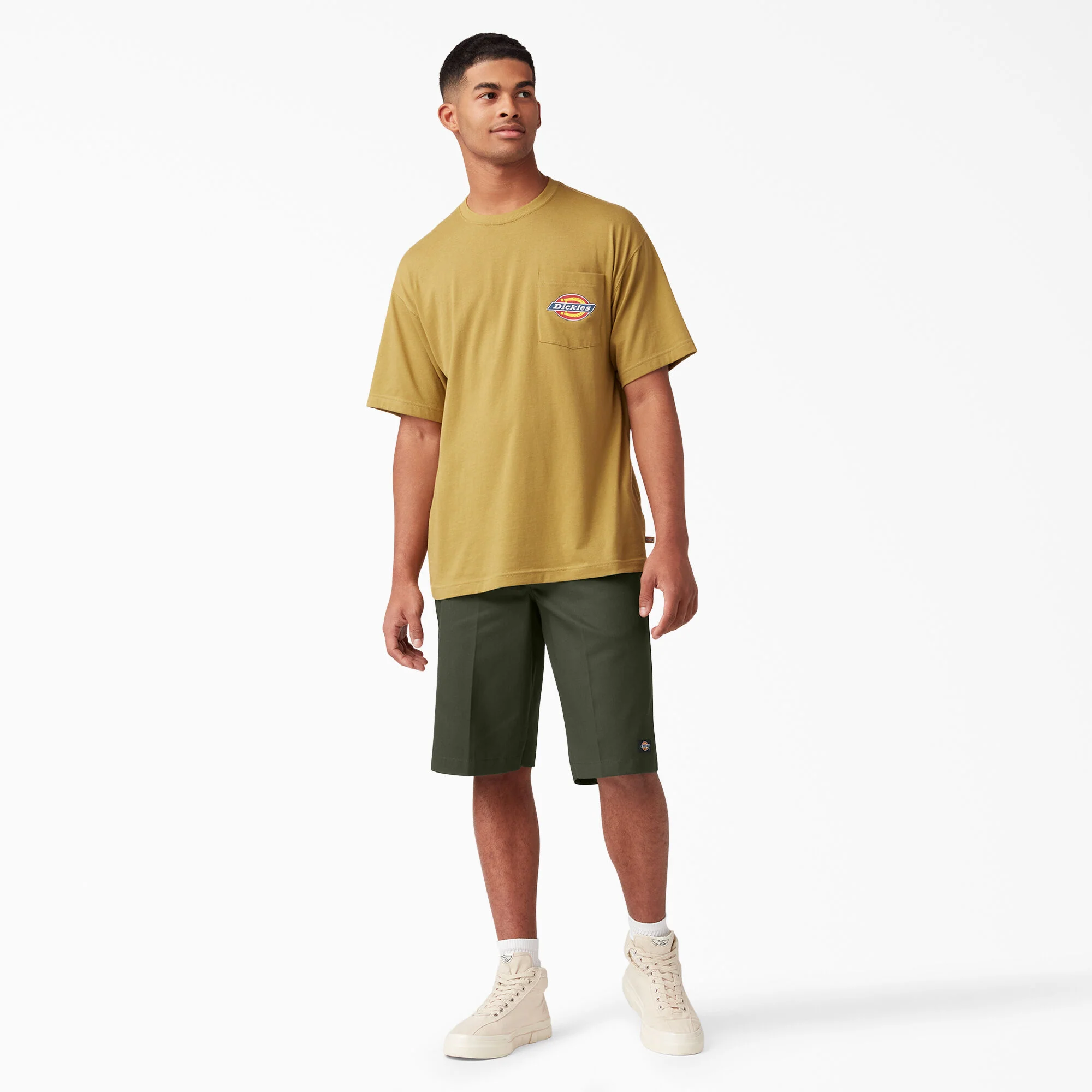 Dickies 13" Loose Fit Flat Front Work Shorts - Olive Green (42283) - Image 6
