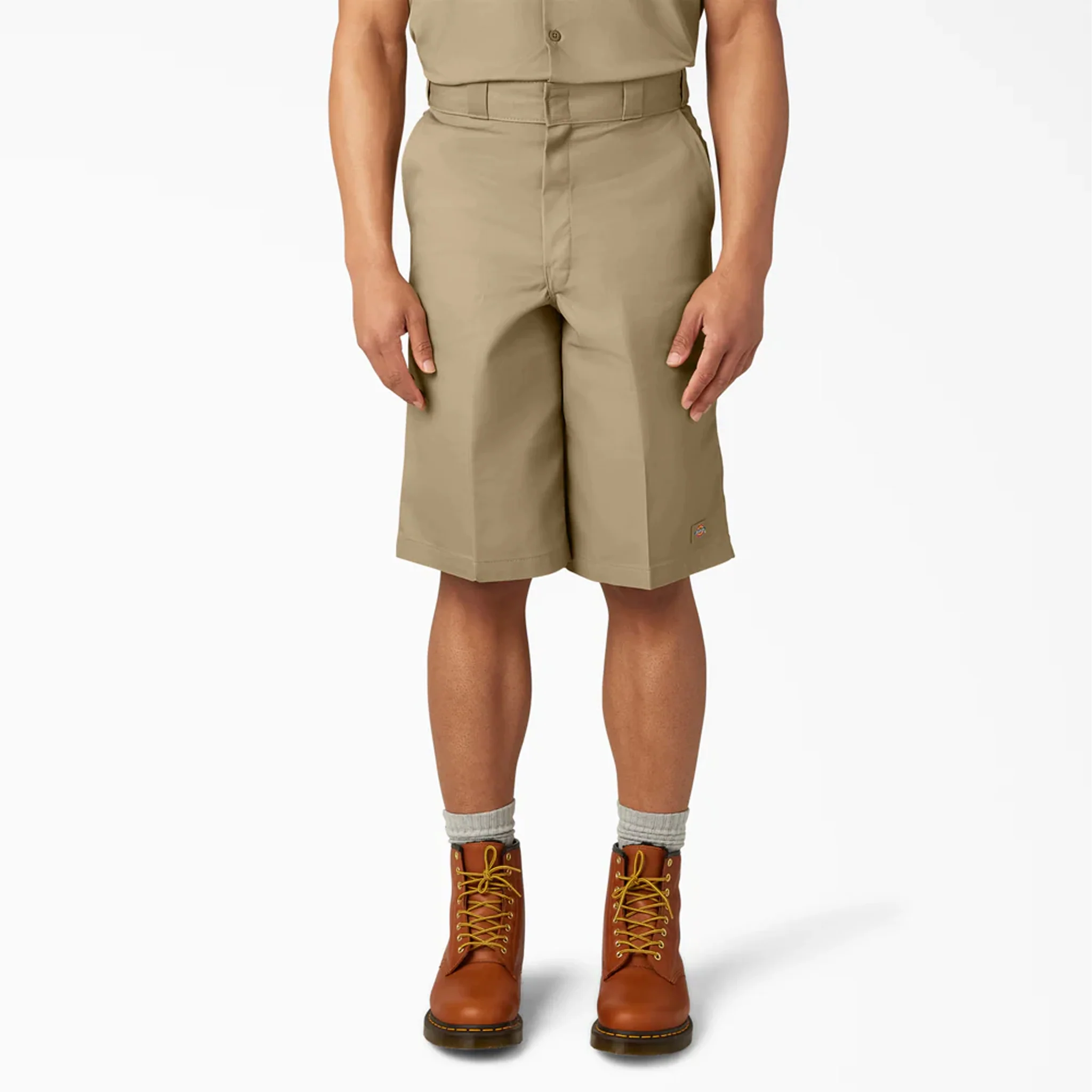 Dickies 13" Loose Fit Flat Front Work Shorts, Khaki, 34W, Clearance
