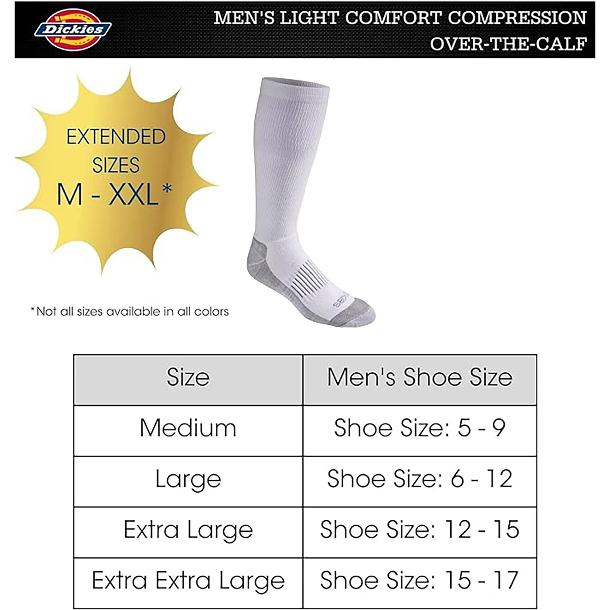 Dickies Men's 2 Packs Comfort Compression Light Weight Crew Socks, Sizes 6-12 ( I21050 ) - Image 3