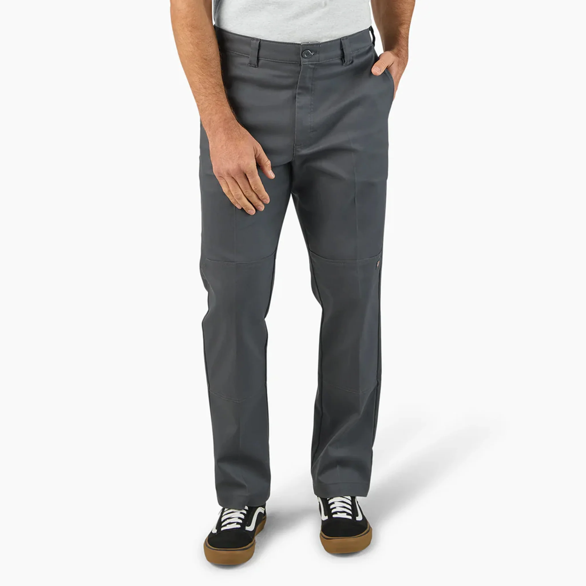 Dickies Double Knee Work Pant Regular Straight Fit, Charcoal Gray, 42 x 30, Clearance