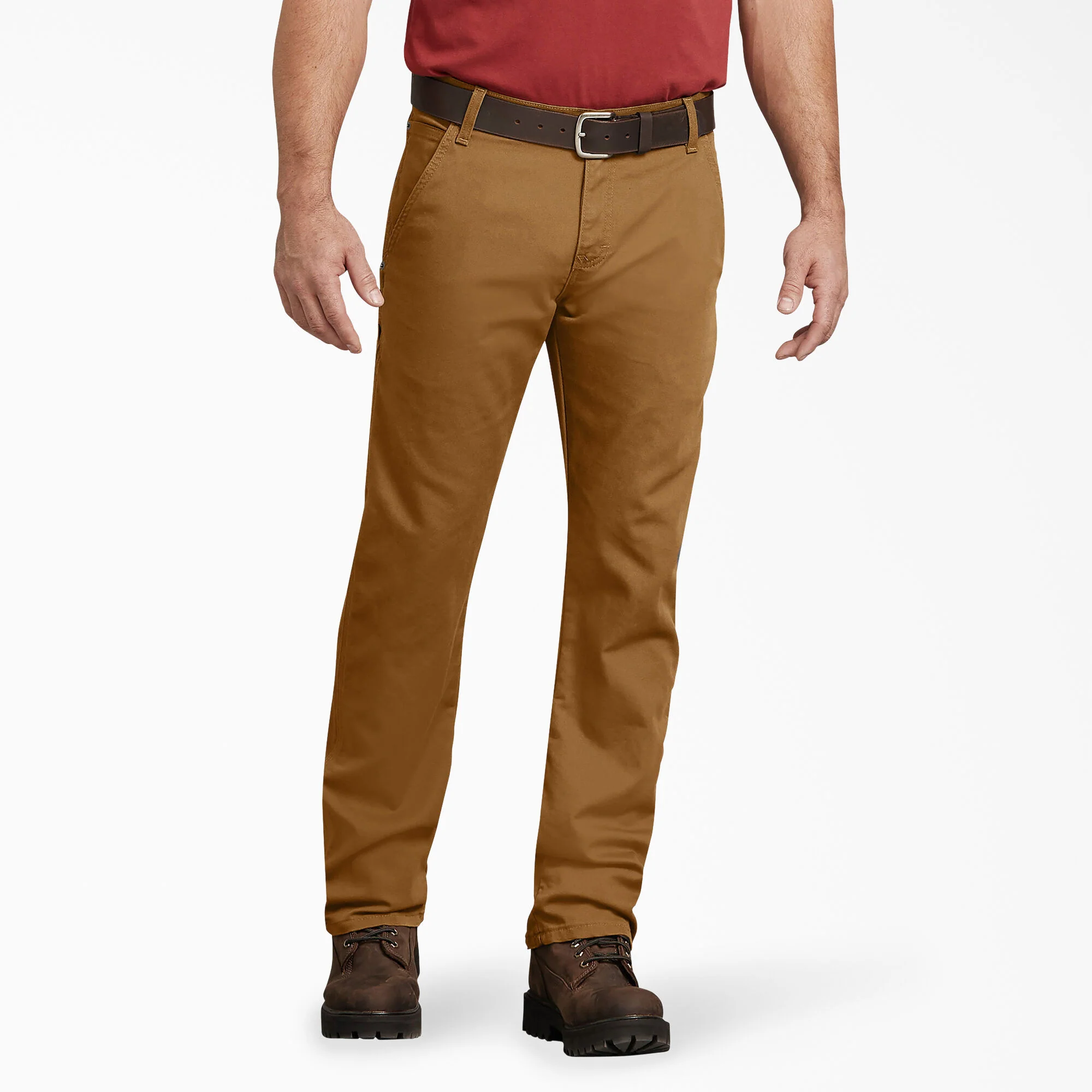 Dickies FLEX Regular Fit Duck Carpenter Pants - Stonewashed Brown Duck DP802