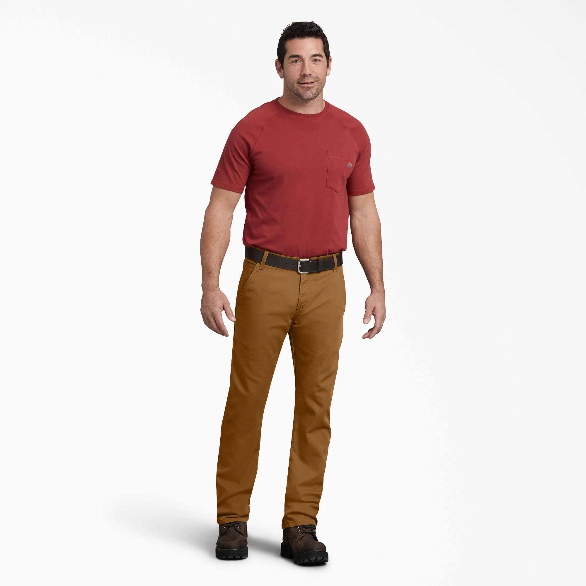 Dickies FLEX Regular Fit Duck Carpenter Pants - Stonewashed Brown Duck DP802 - Image 3