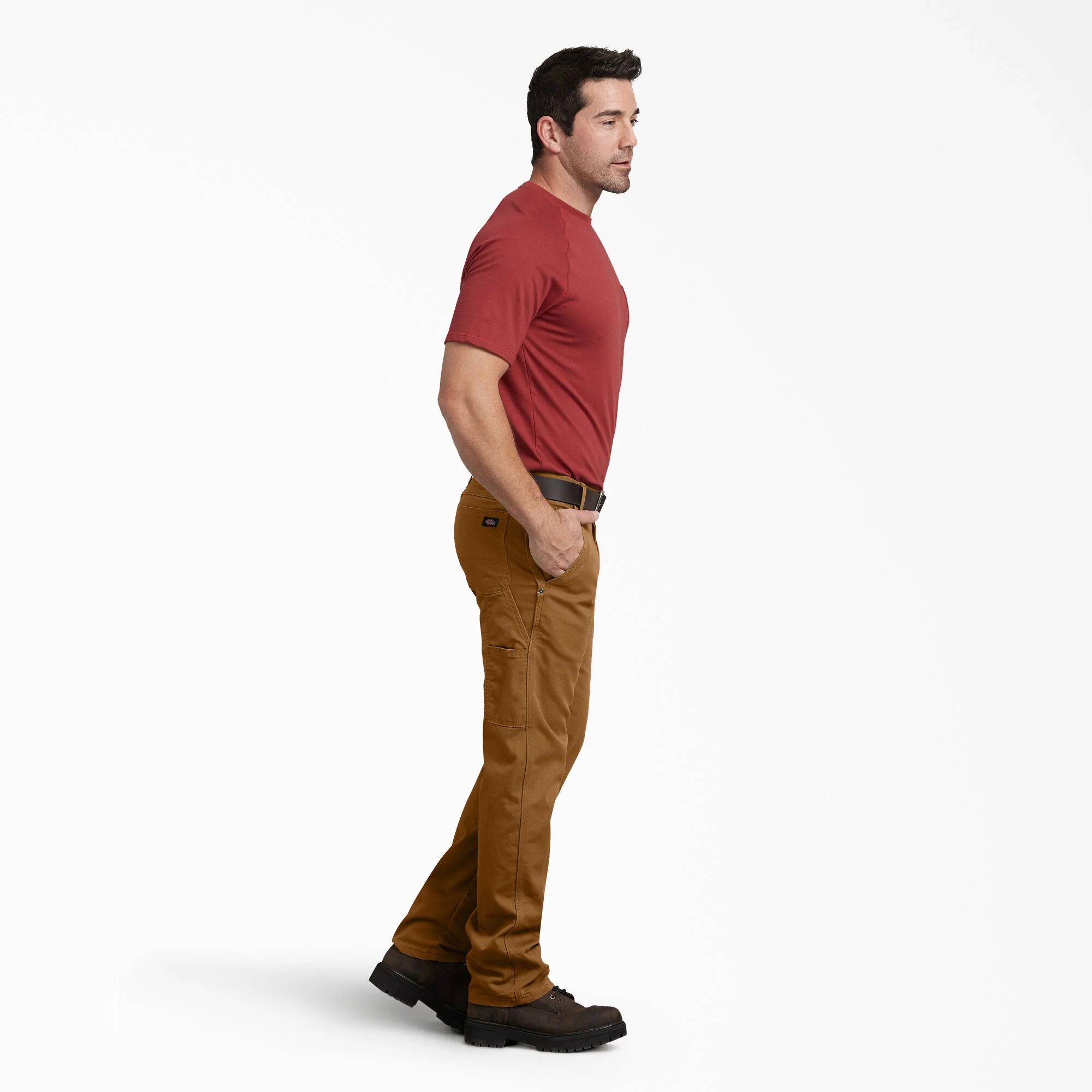 Dickies FLEX Regular Fit Duck Carpenter Pants - Stonewashed Brown Duck DP802 - Image 4