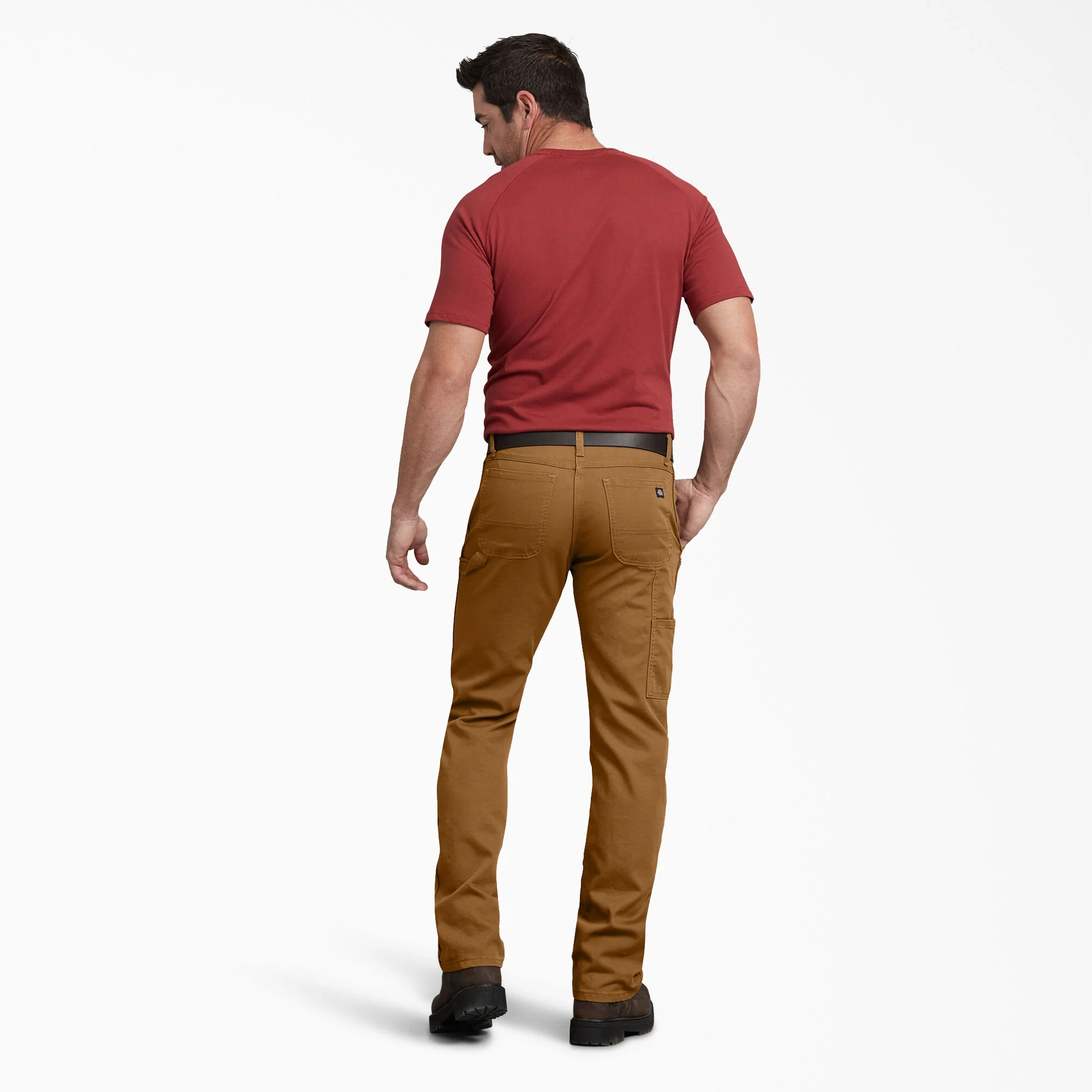 Dickies FLEX Regular Fit Duck Carpenter Pants - Stonewashed Brown Duck DP802 - Image 5