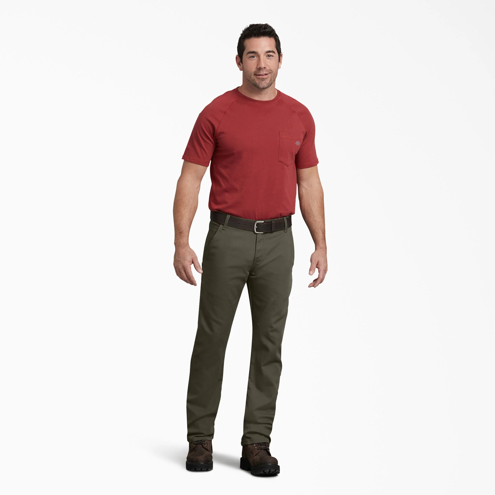 Dickies FLEX Regular Fit Duck Carpenter Pants - Stonewashed Moss DP802 - Image 3