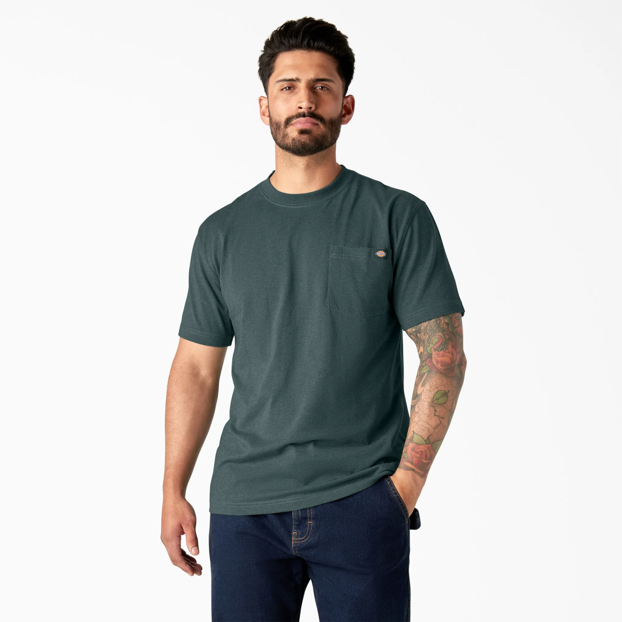 Dickies Heavyweight Heathered Short Sleeve Pocket T-Shirt - Image 14