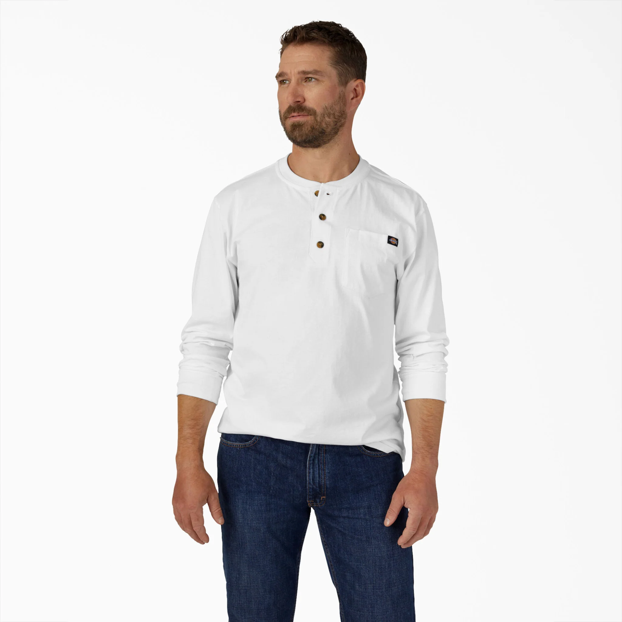 Dickies Heavyweight Long Sleeve Henley T-Shirt - Image 19