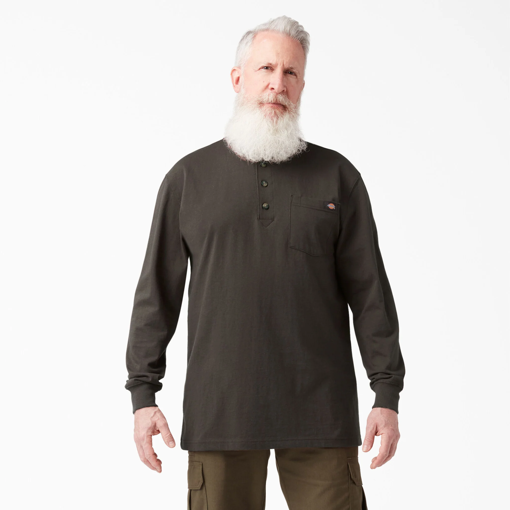 Dickies Heavyweight Long Sleeve Henley T-Shirt - Image 4