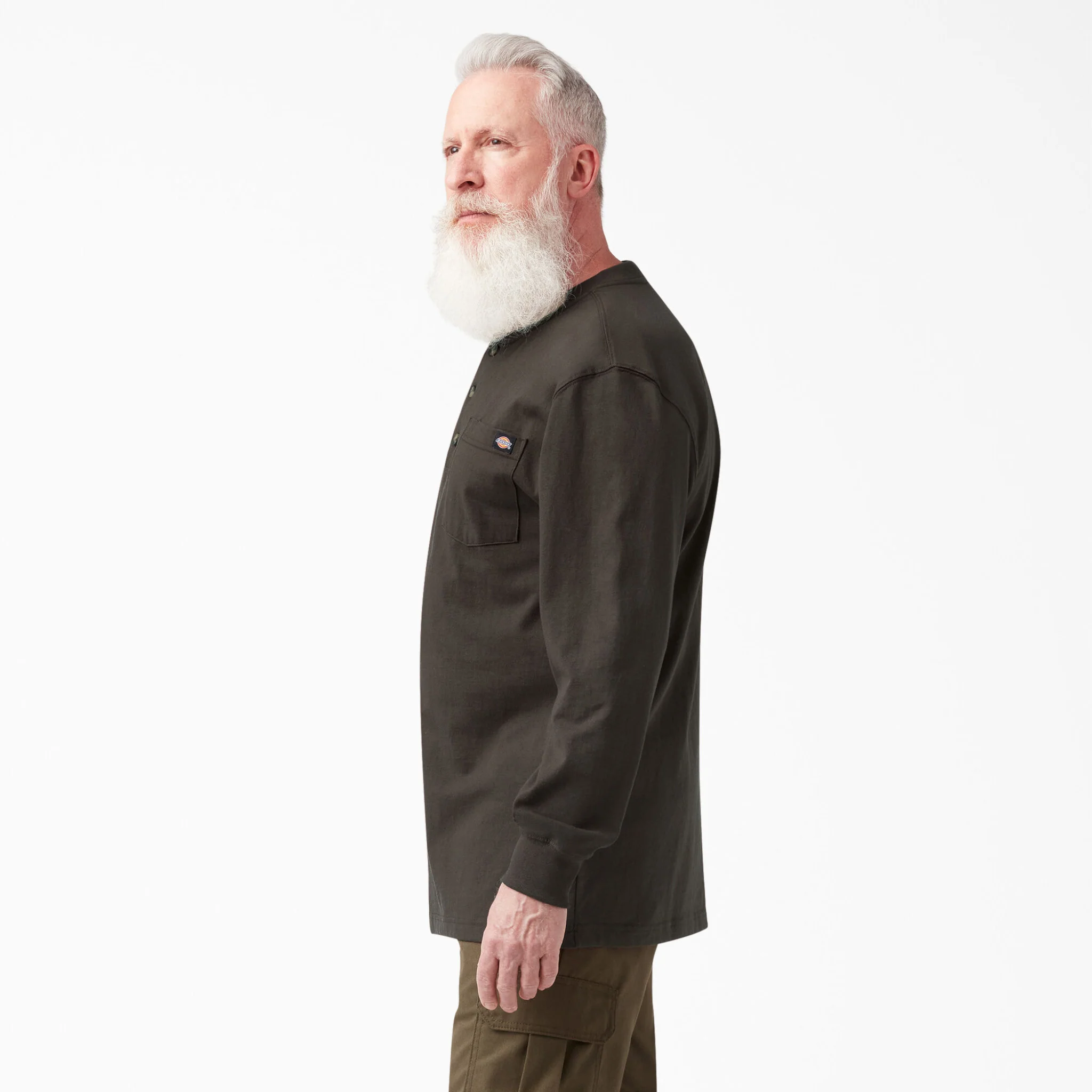 Dickies Heavyweight Long Sleeve Henley T-Shirt - Image 5