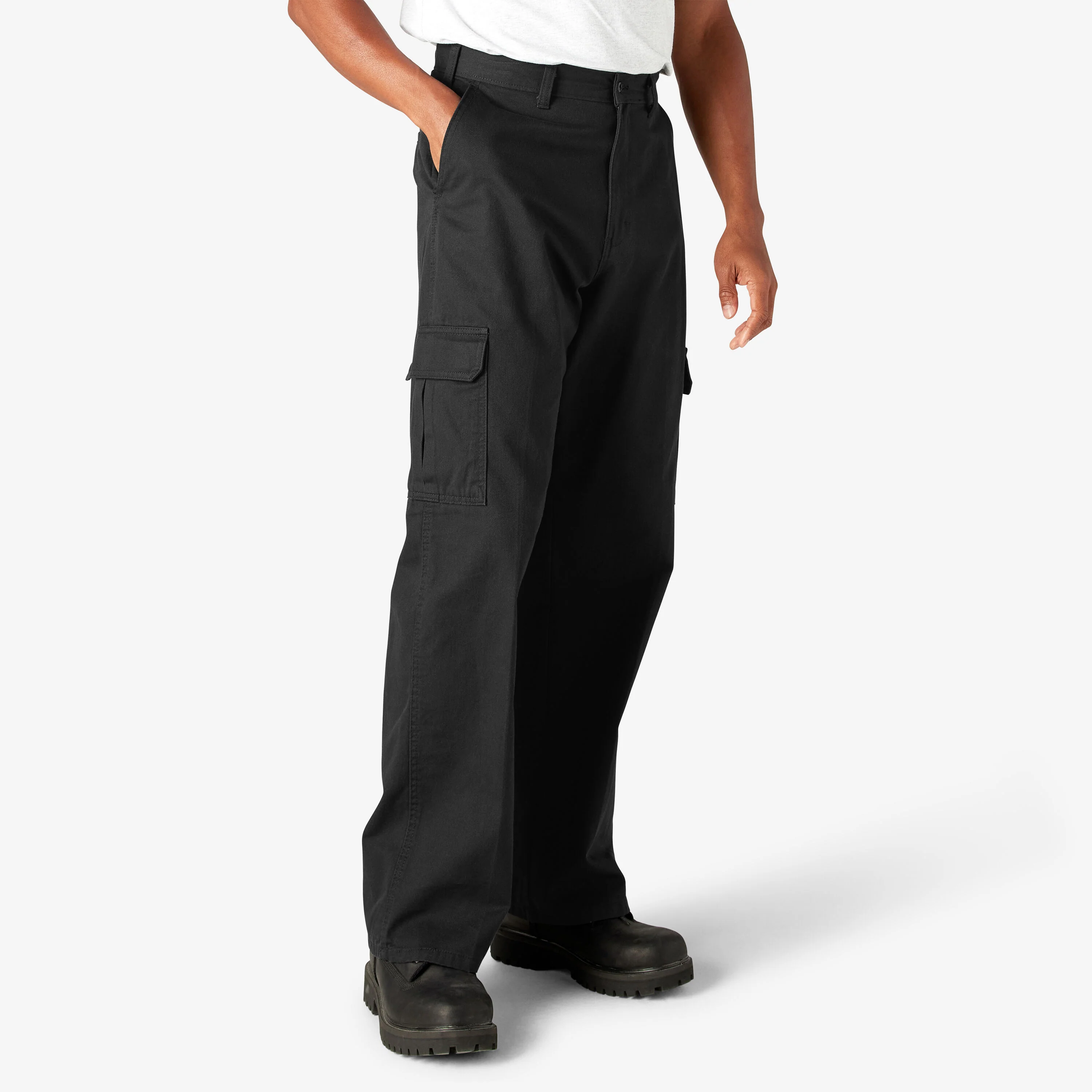 Dickies Loose Fit Cargo Pants - Rinsed Black  ( 23214RBK) - Image 3