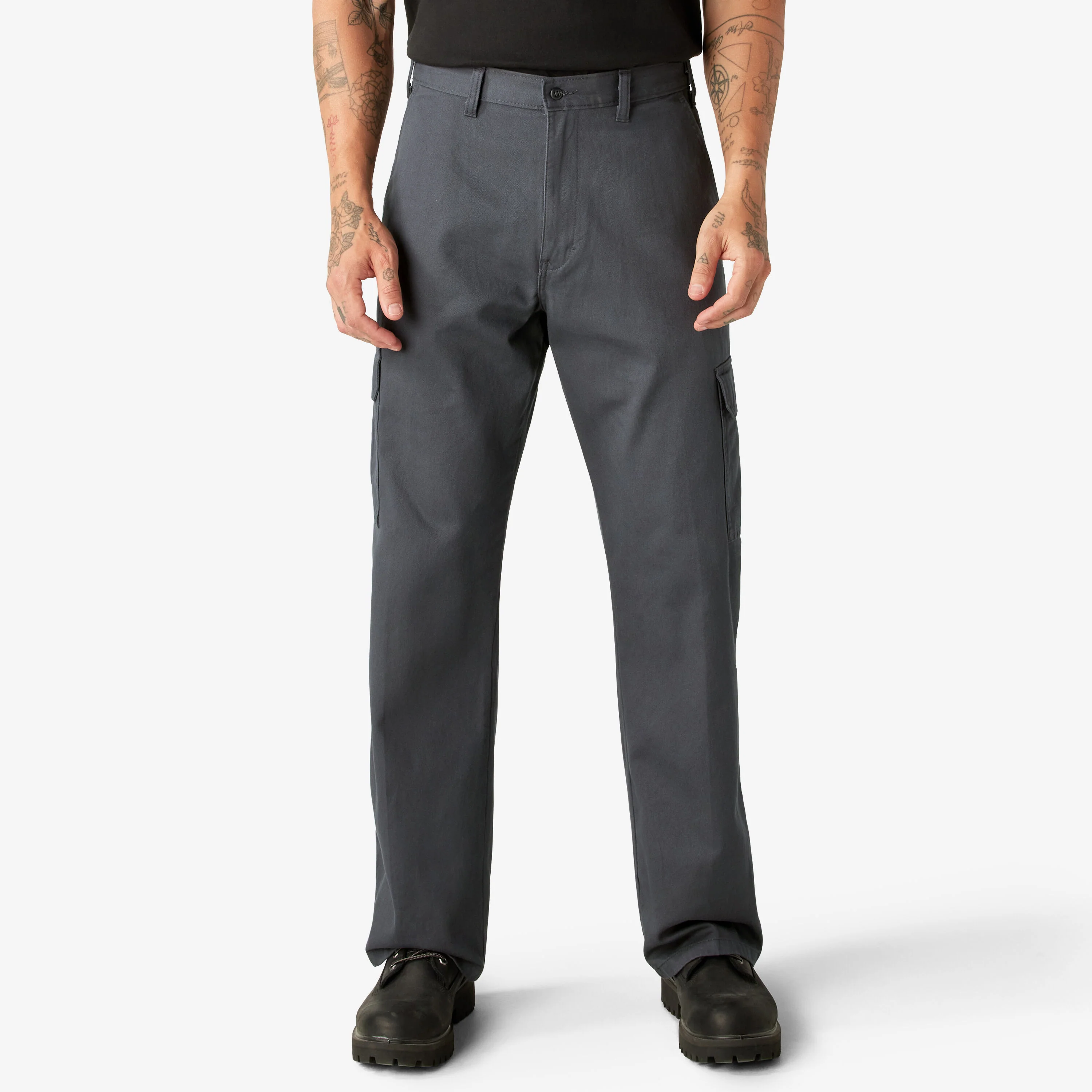 Dickies Loose Fit Cargo Pants - Rinsed Charcoal Gray (23214RCH)
