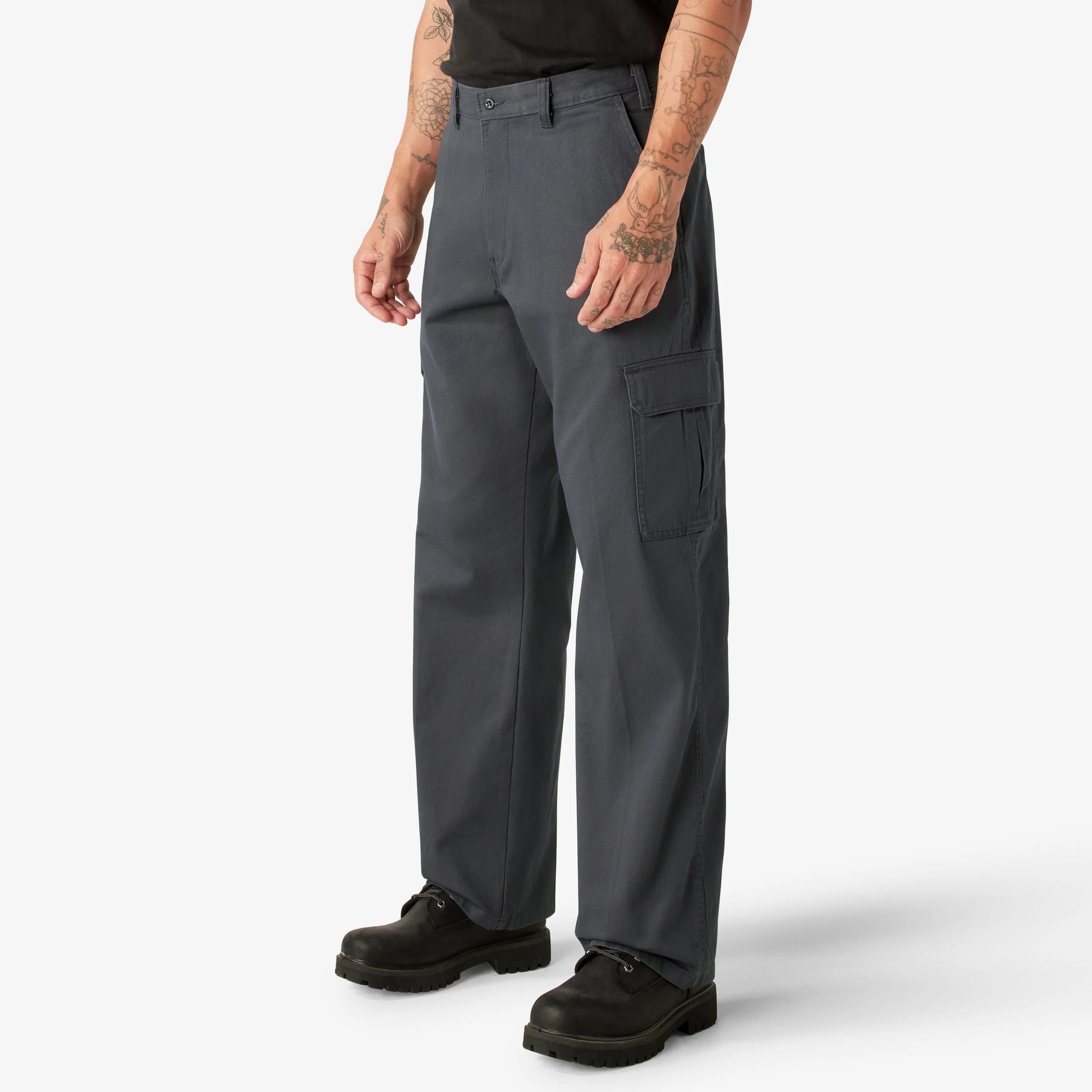 Dickies Loose Fit Cargo Pants - Rinsed Charcoal Gray (23214RCH) - Image 2