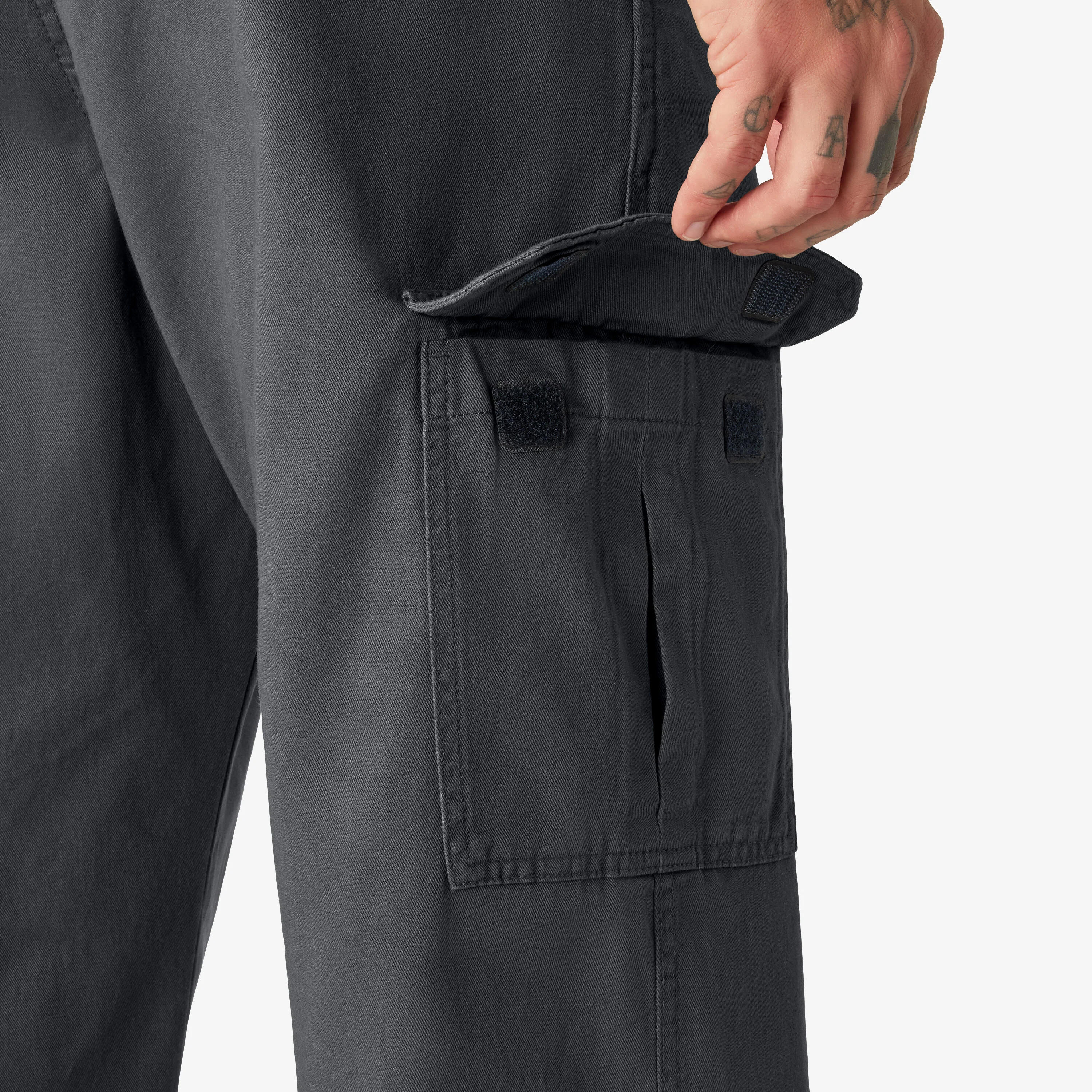 Dickies Loose Fit Cargo Pants - Rinsed Charcoal Gray (23214RCH) - Image 5