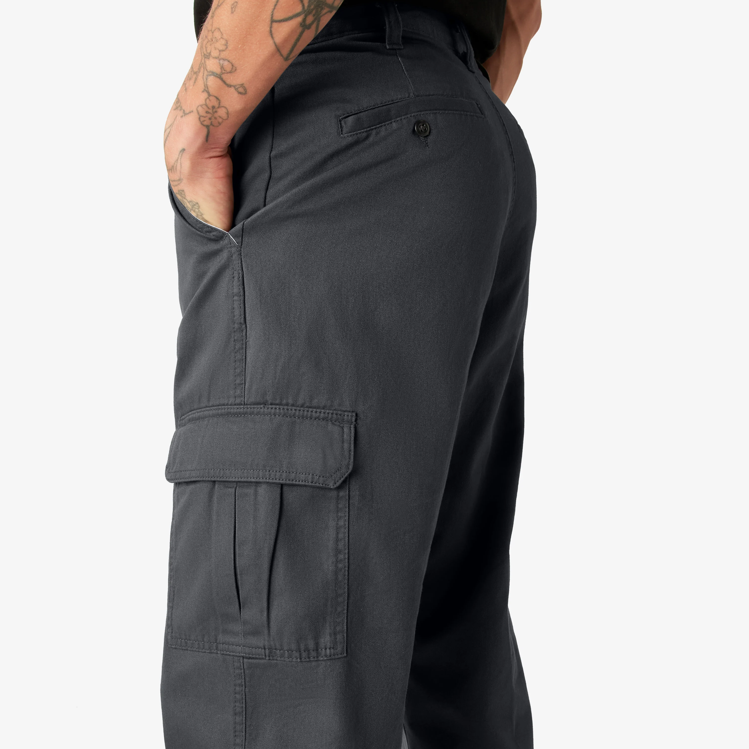 Dickies Loose Fit Cargo Pants - Rinsed Charcoal Gray (23214RCH) - Image 6