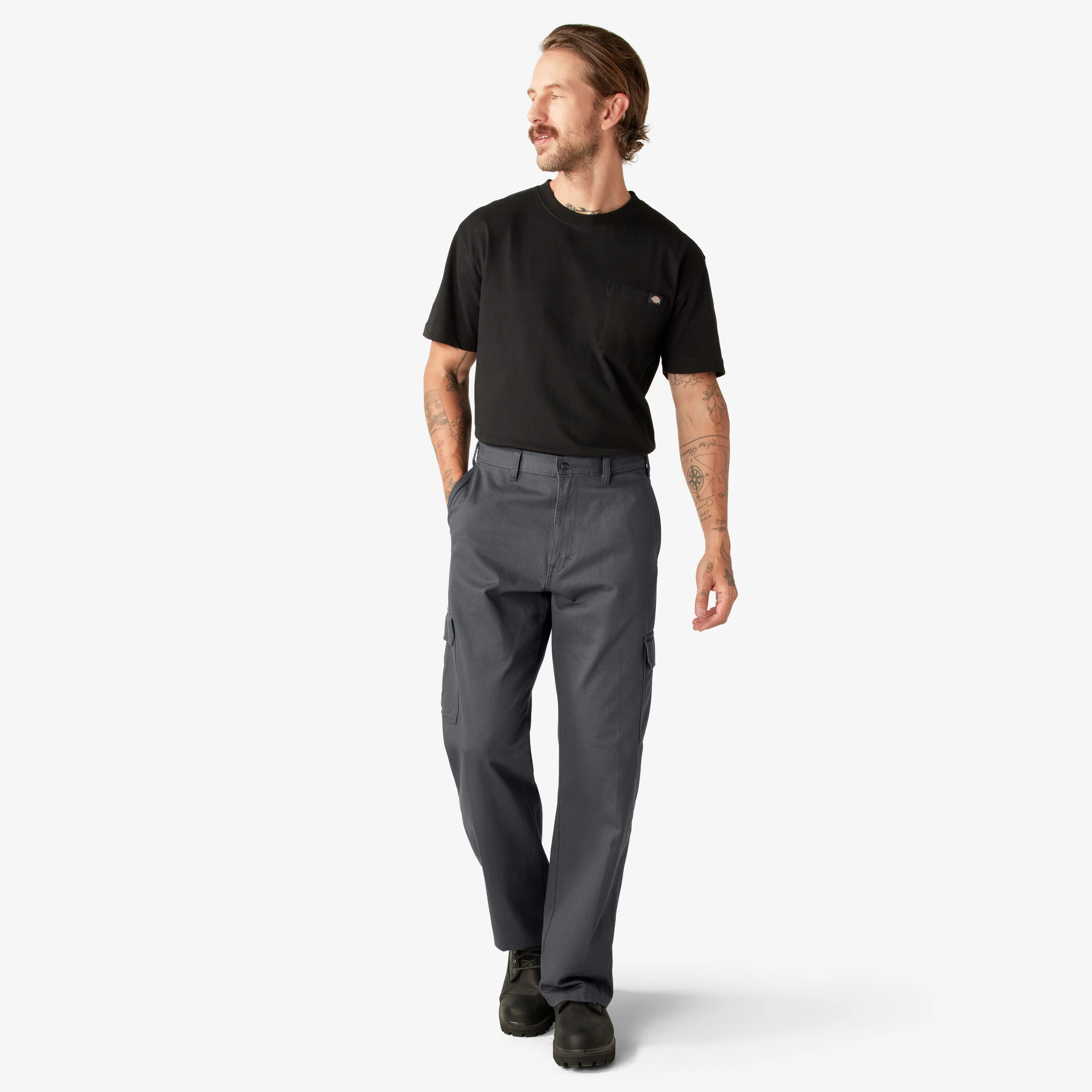 Dickies Loose Fit Cargo Pants - Rinsed Charcoal Gray (23214RCH) - Image 8