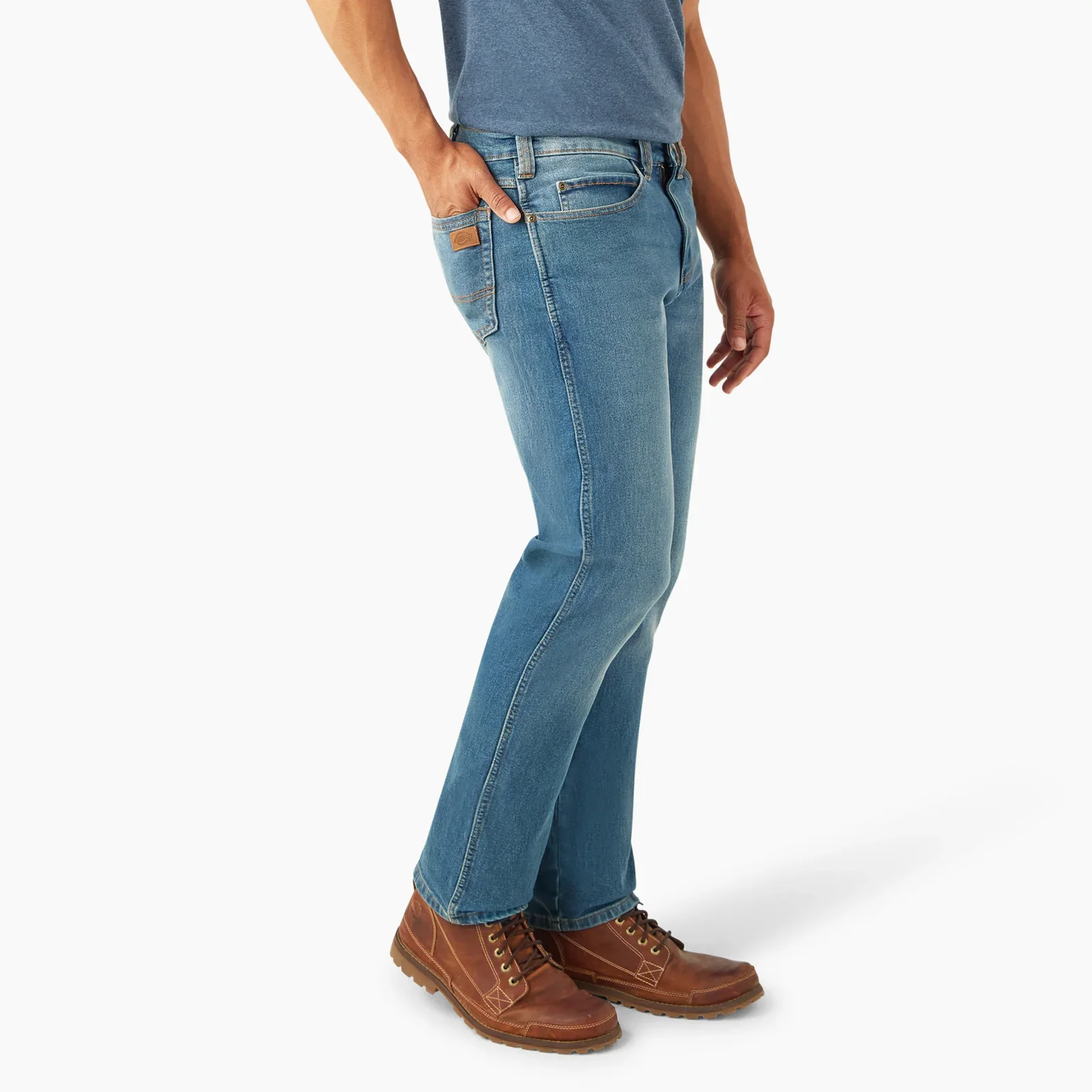 Dickies MENS 5-POCKET SLIM STRAIGHT JEAN-A85WX-J76 (MID WASH) - Image 4